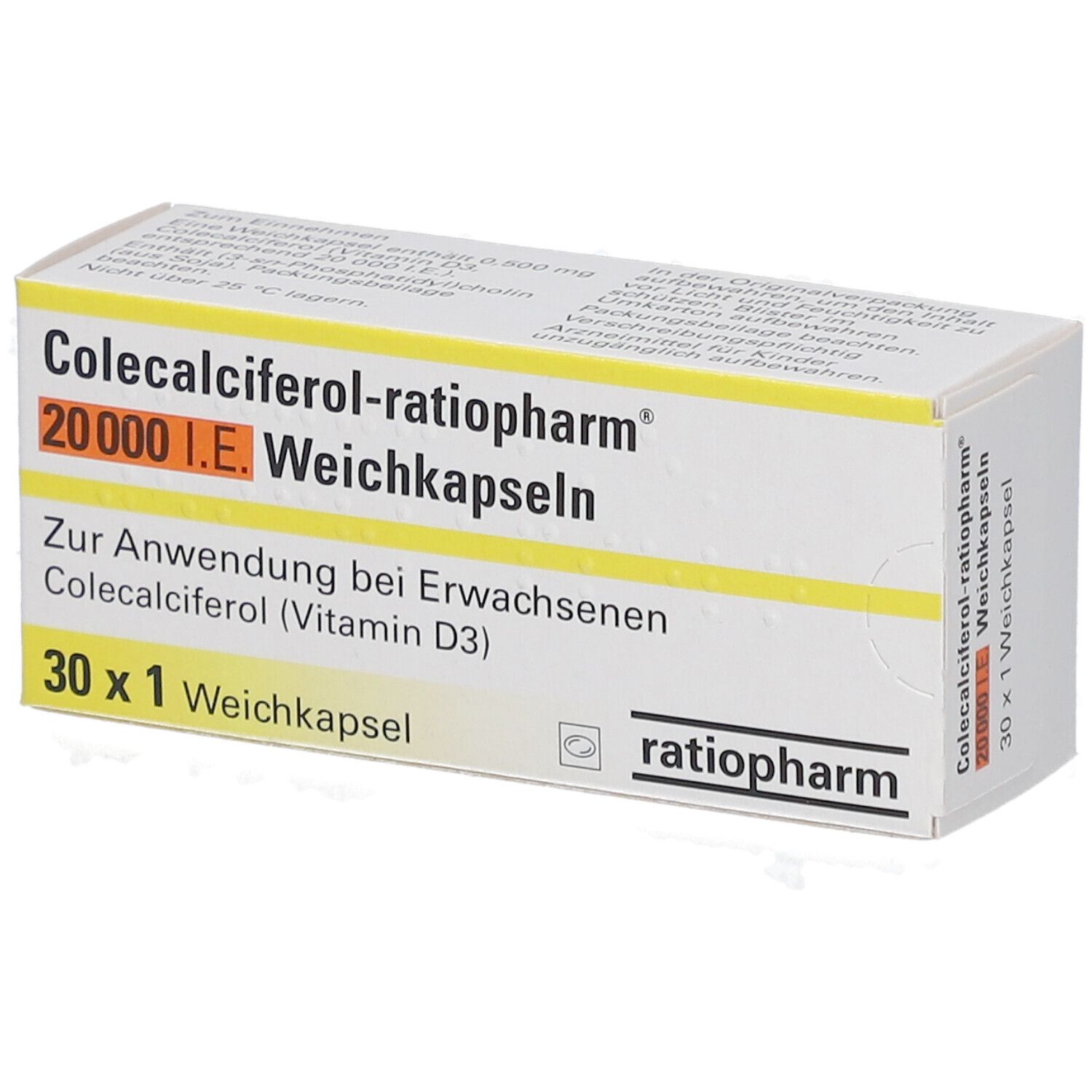 COLECALCIFEROL-ratiopharm 20.000 I.E. Weichkapseln