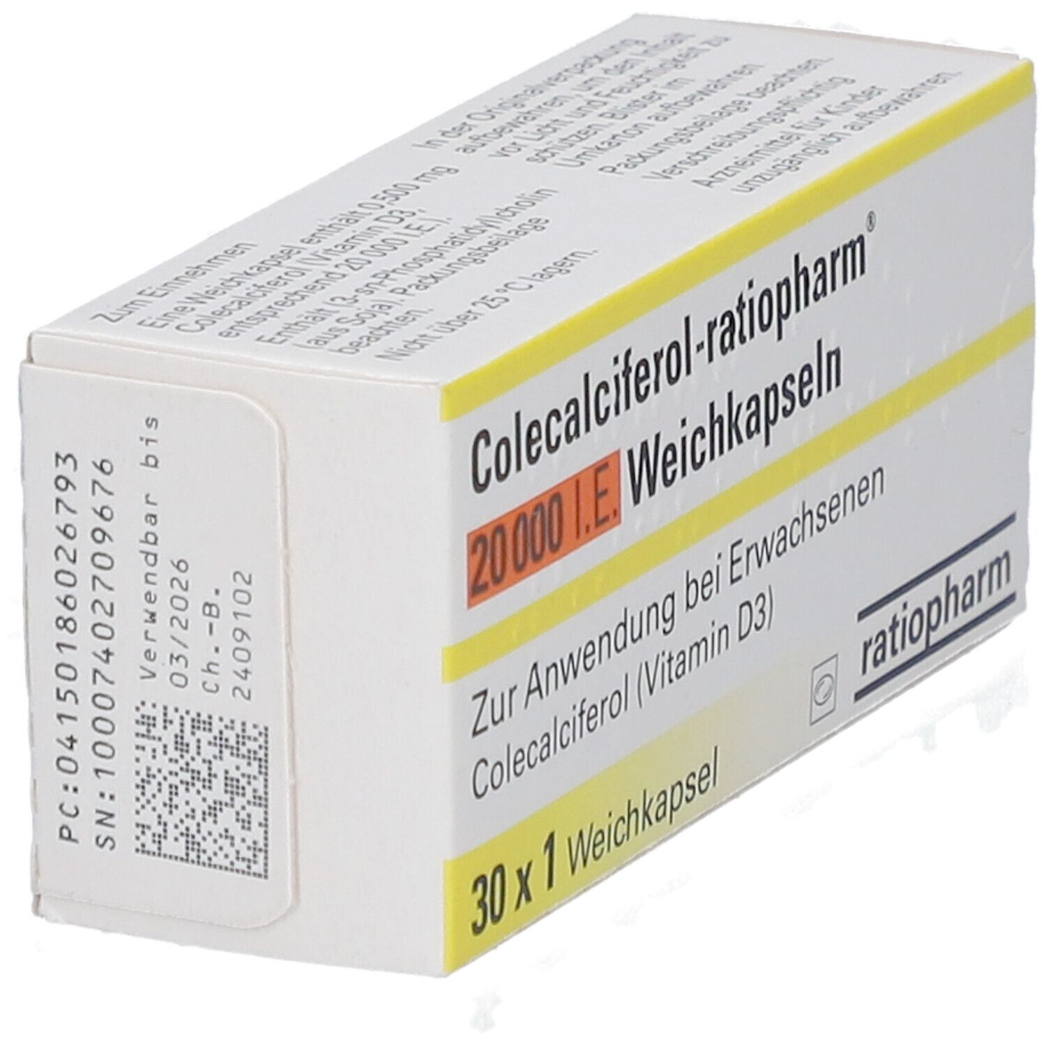 COLECALCIFEROL-ratiopharm 20.000 I.E. Weichkapseln