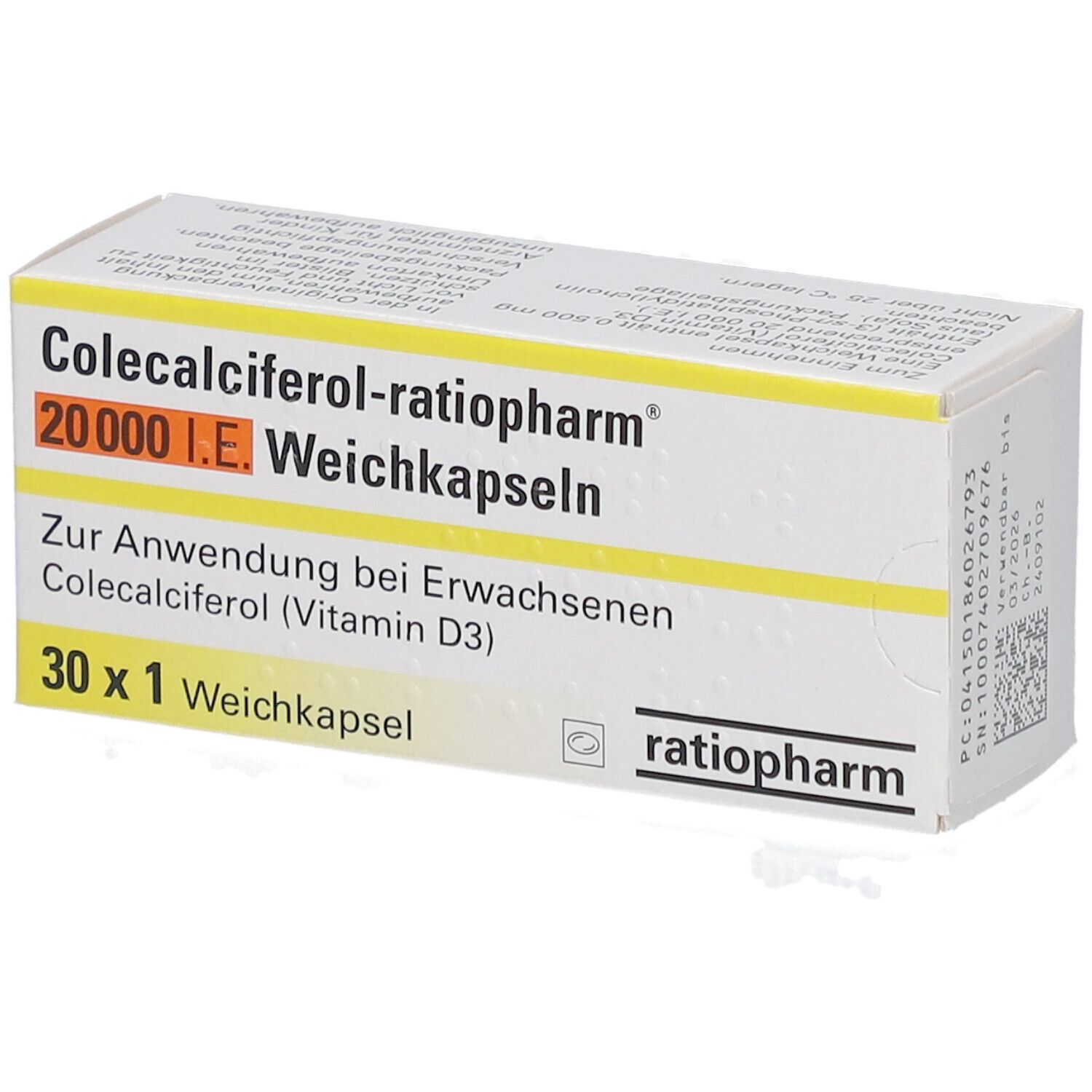 COLECALCIFEROL-ratiopharm 20.000 I.E. Weichkapseln