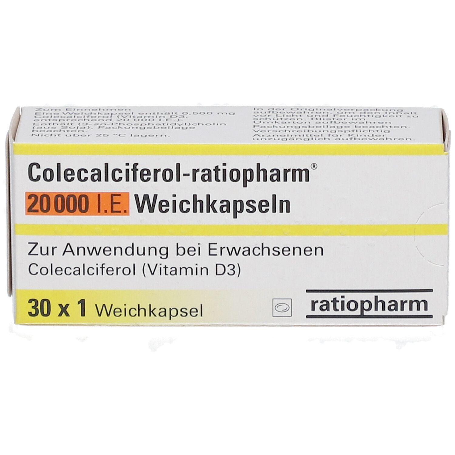 COLECALCIFEROL-ratiopharm 20.000 I.E. Weichkapseln
