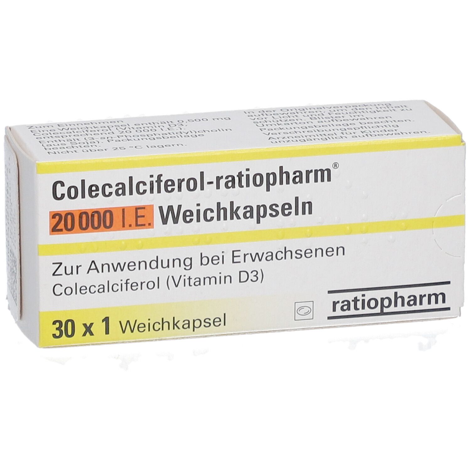 COLECALCIFEROL-ratiopharm 20.000 I.E. Weichkapseln