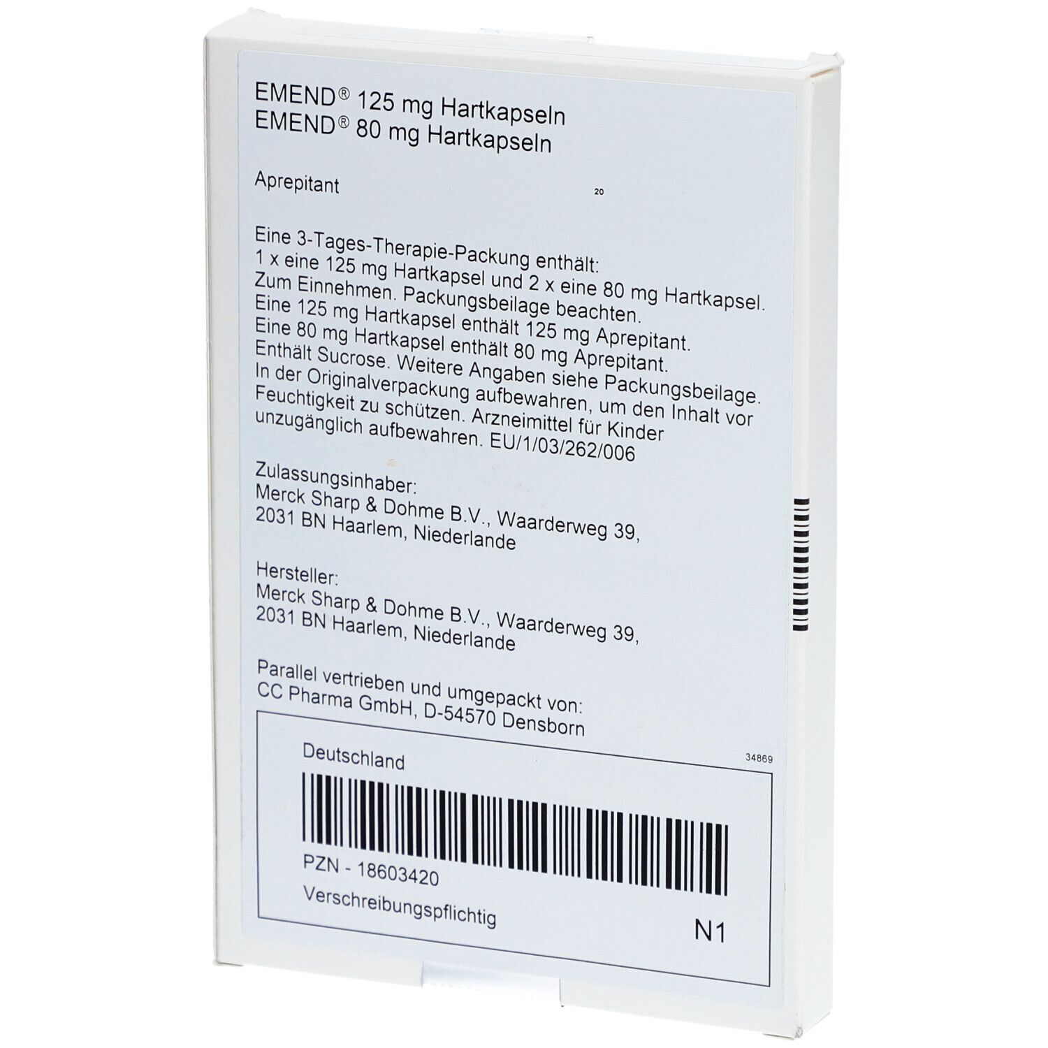 EMEND 125 mg/80 mg Hartkapseln