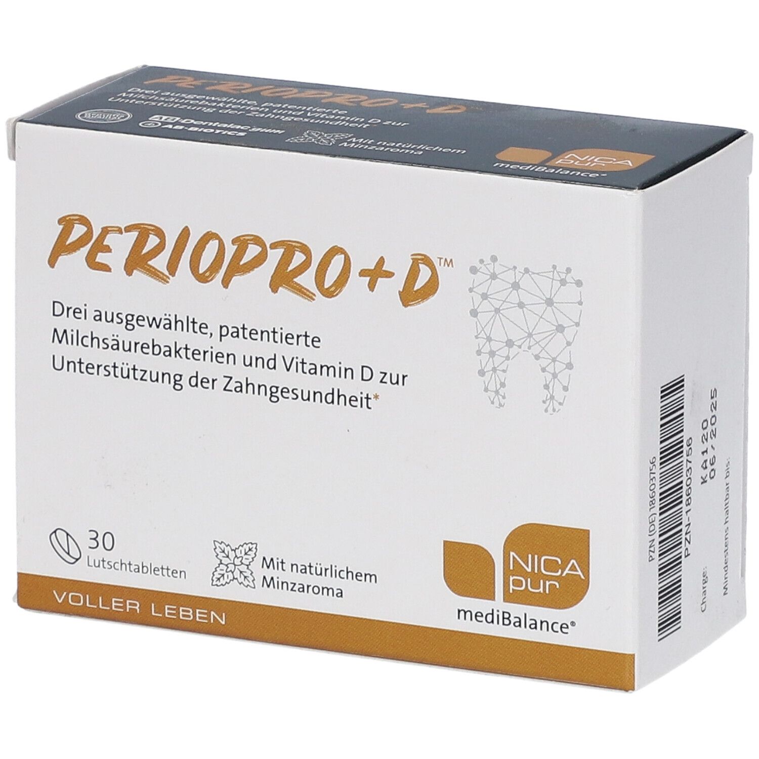 Nicapur mediBalance PerioPro+D Lutschtabletten 30 St