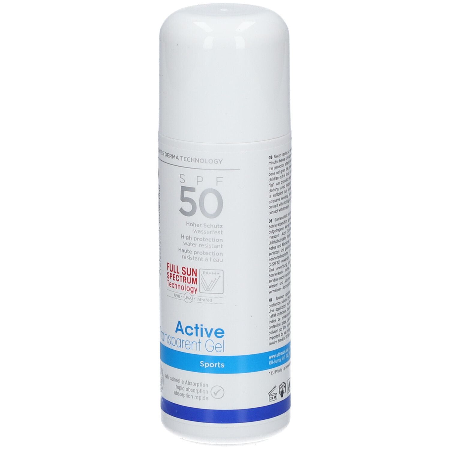 ultrasun Active Transparent Gel SPF50