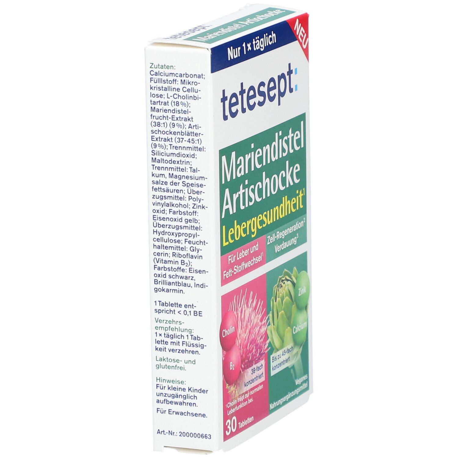 Tetesept Mariendistel Artischocke Tabletten 30 St