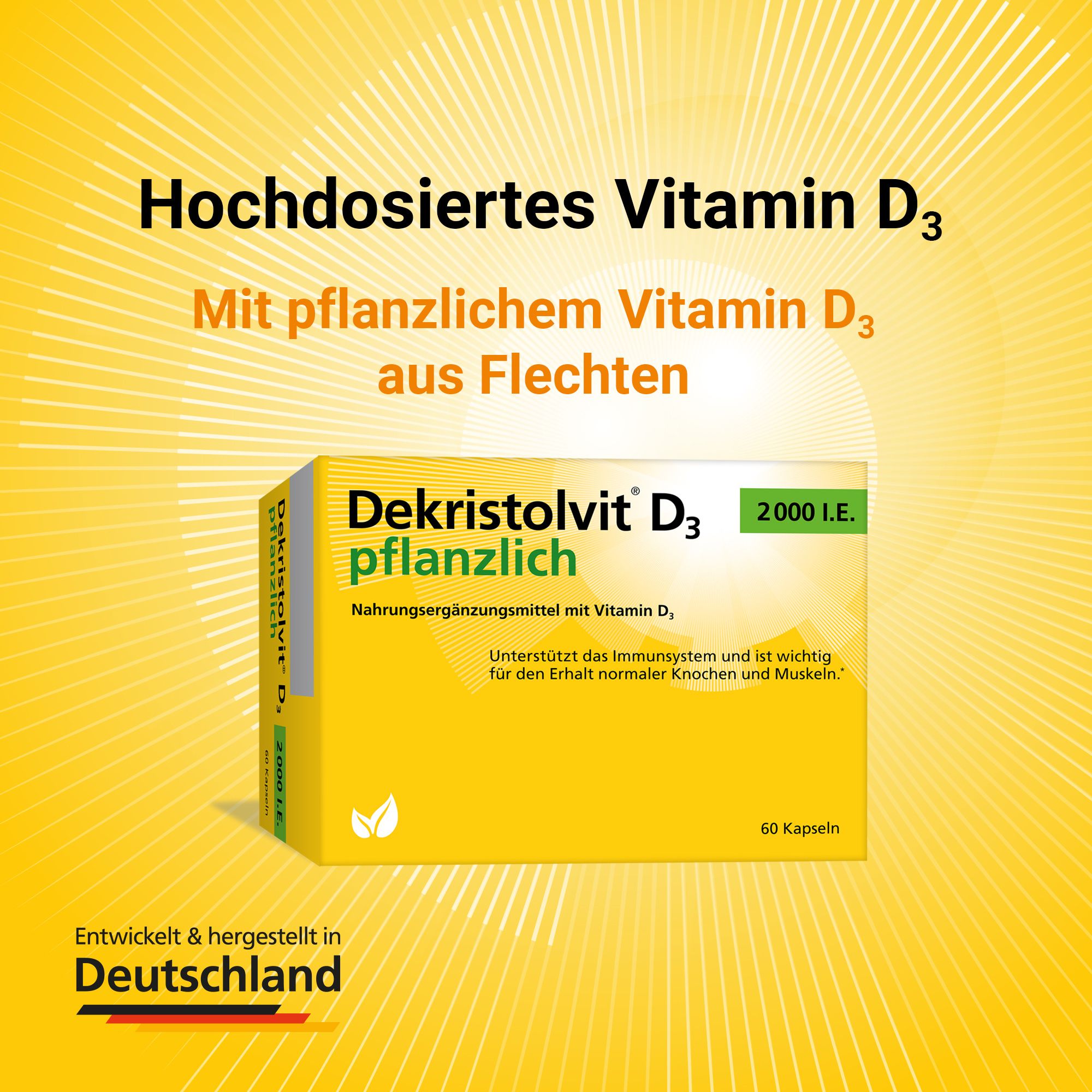 Dekristolvit D3 2000 I.E. pflanzlich Kapseln