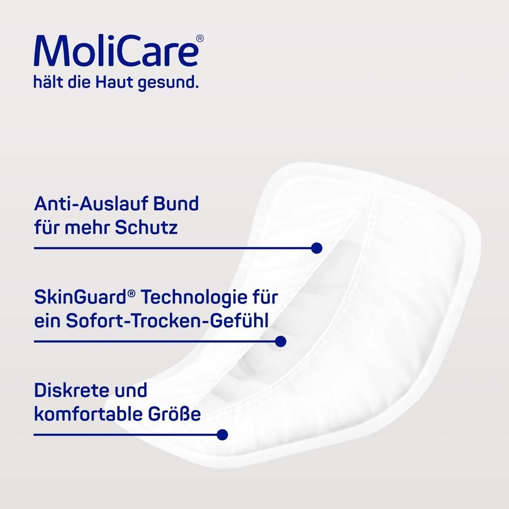 MoliCare MEN Pad. Anti-Auslauf Bund. SkinGuard Technologie. Diskrete und komfortable Größe.