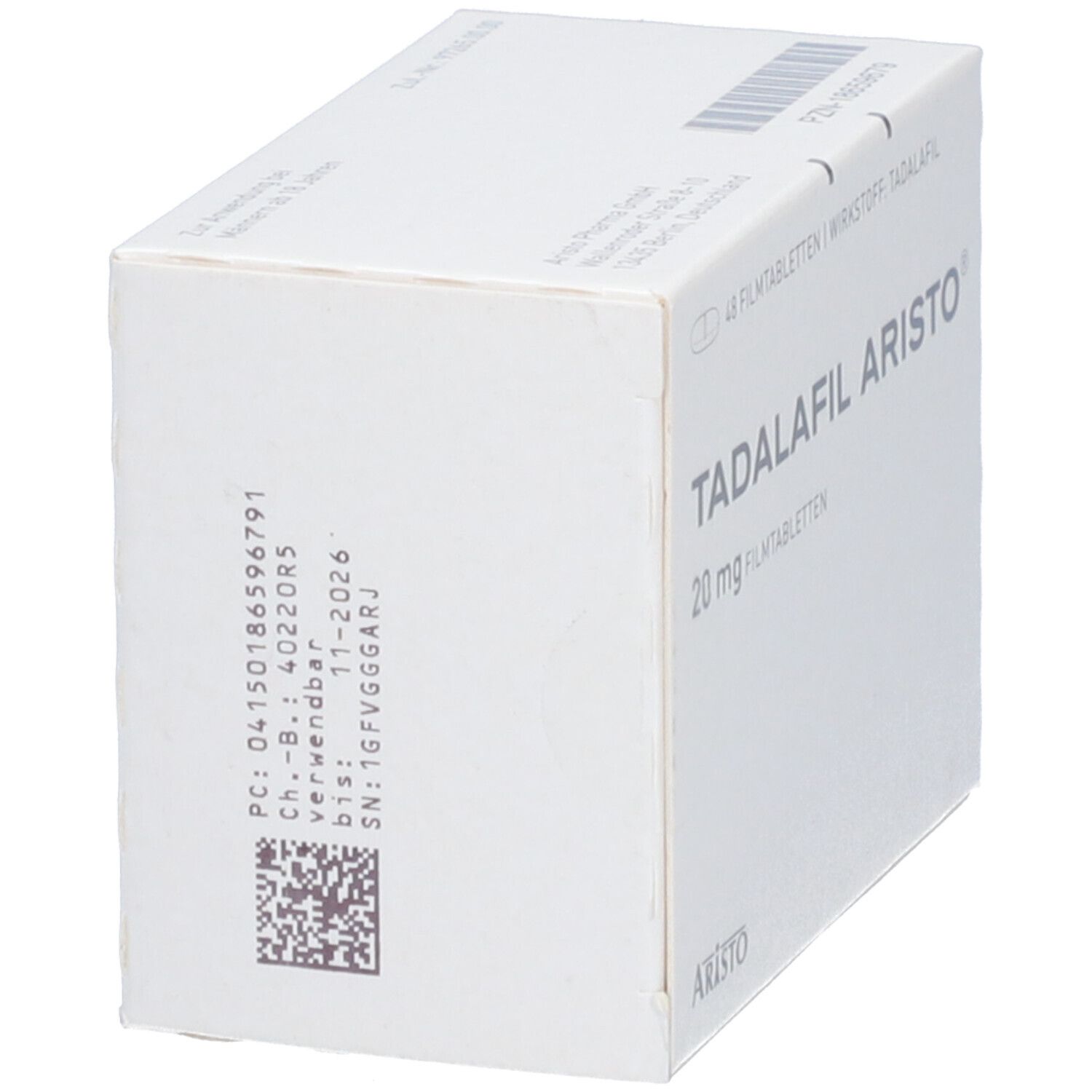 Tadalafil Aristo 20 mg Filmtabletten 48 St