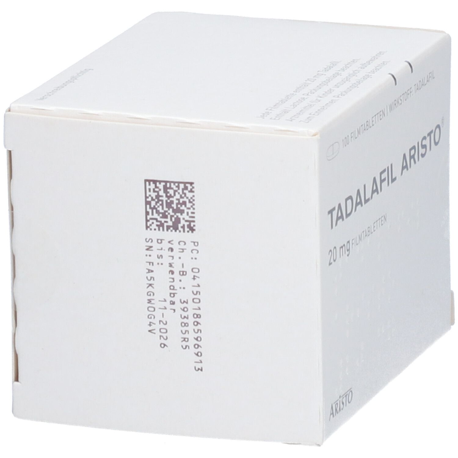 Tadalafil Aristo 20 mg Filmtabletten 100 St