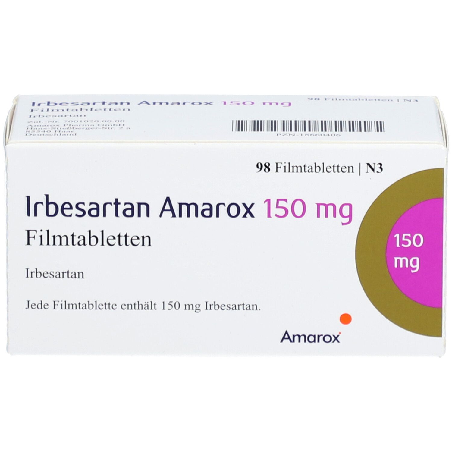 IRBESARTAN Amarox 150 mg Filmtabletten