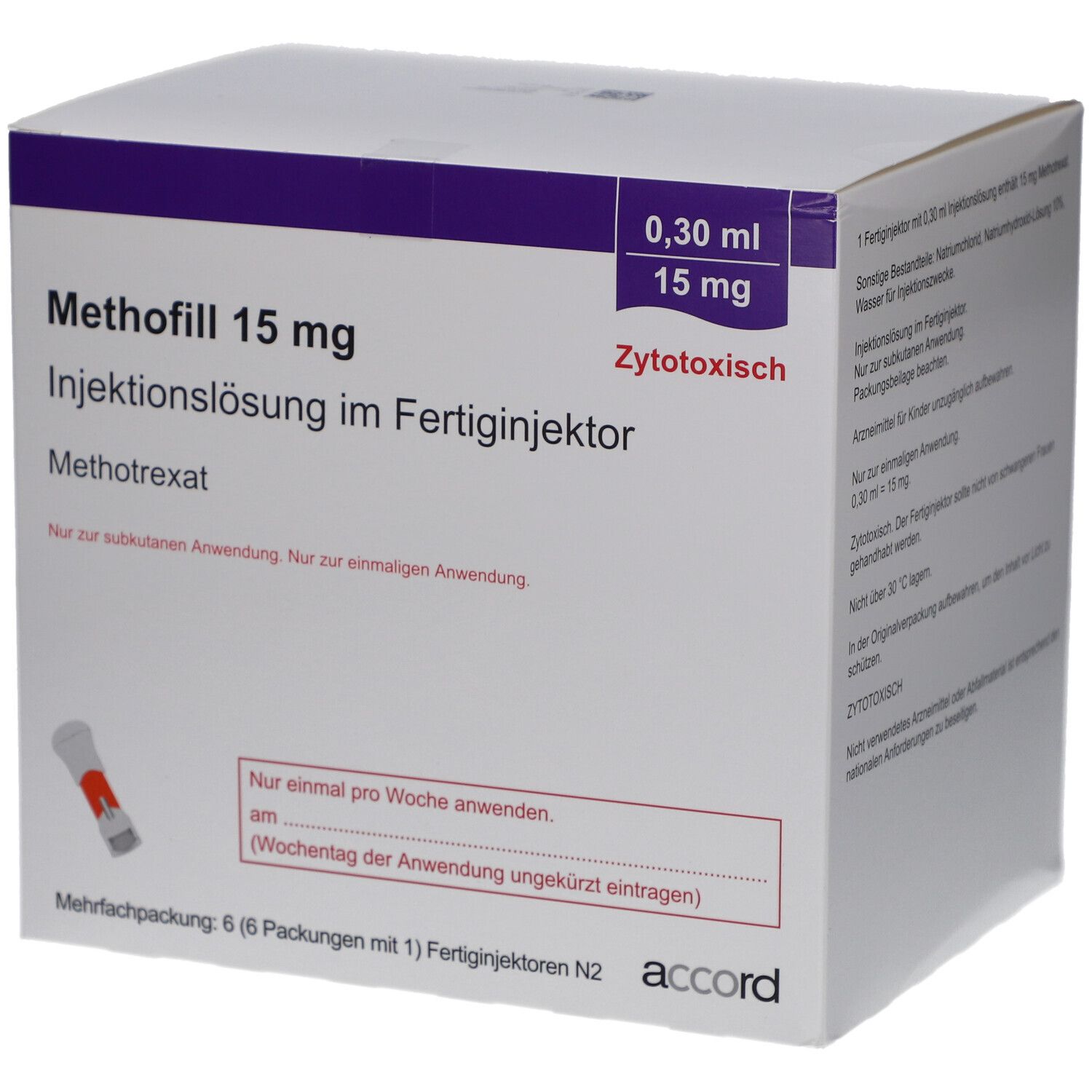 METHOFILL 15mg (50mg/ml) Inj.-Lsg.Fertiginjektor