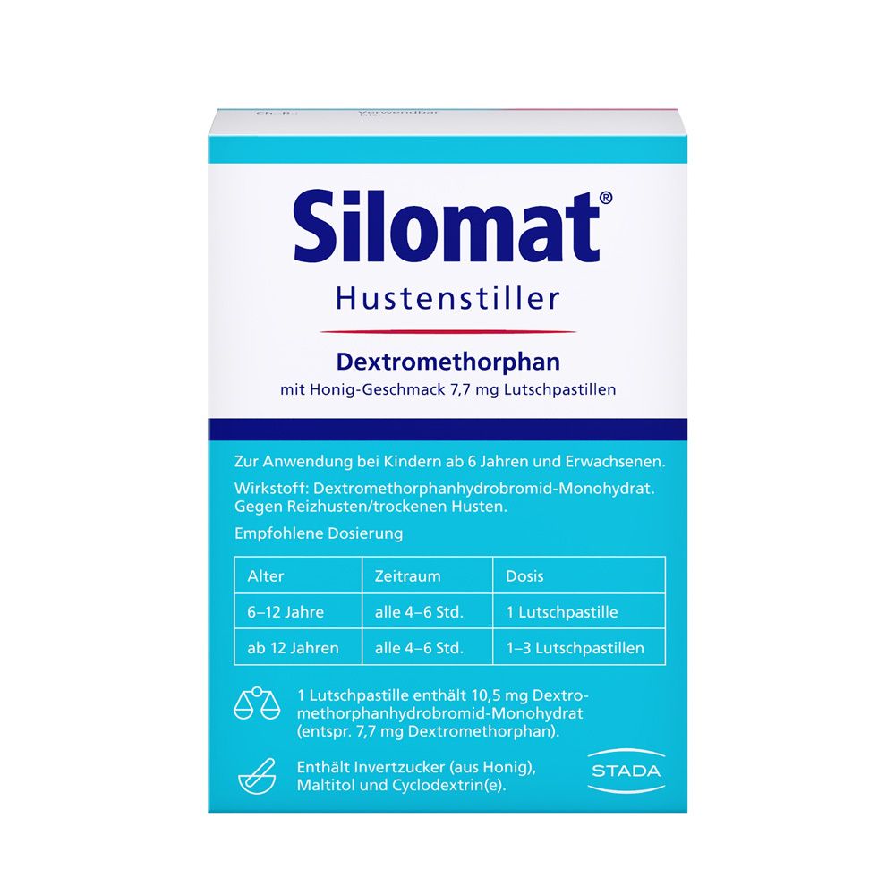 SILOMAT Hustenstiller Lutschpastillen mit Honiggeschmack, mit Dextromethorphan gegen Reizhusten