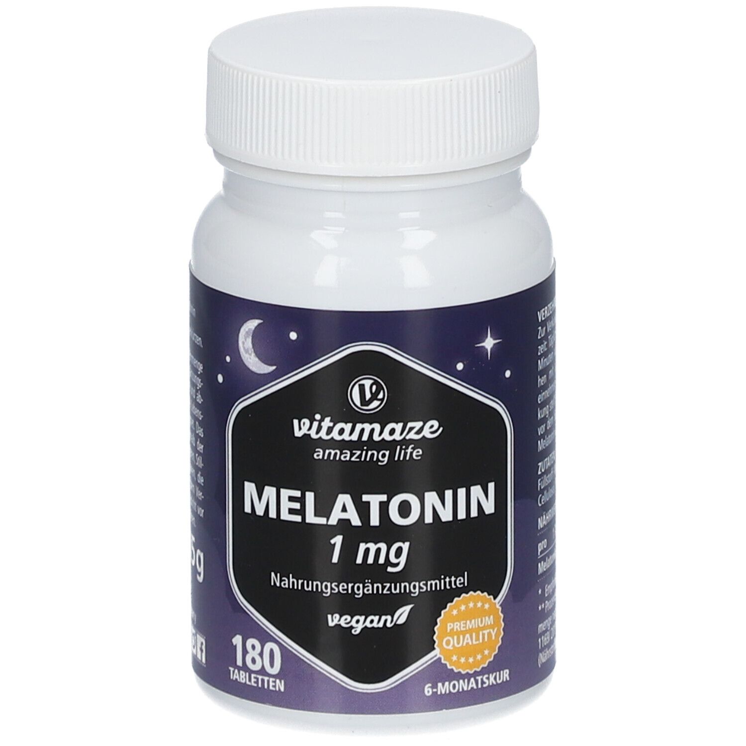 Melatonin 1 mg hochdosiert vegan Tabletten 180 St