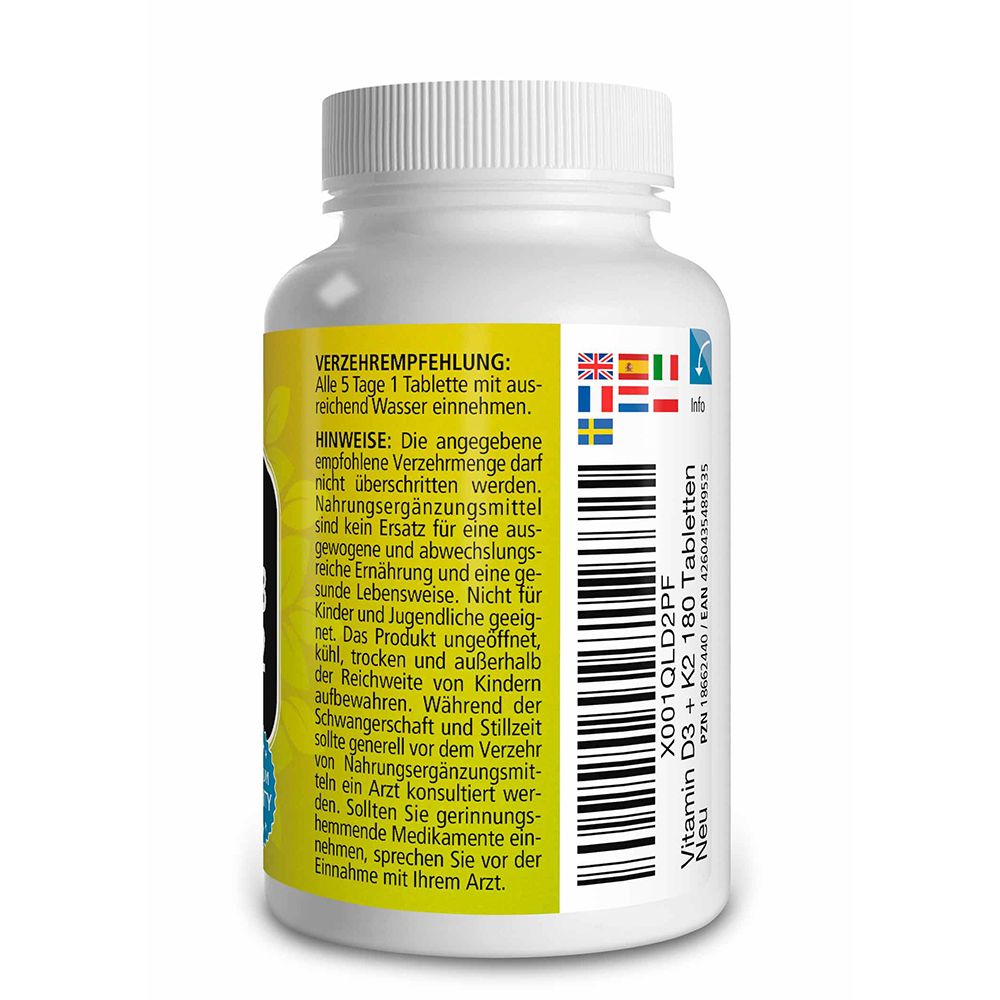 Vitamin D3 K2 5000 I.E. / 100 µg hochdosiert Tabletten