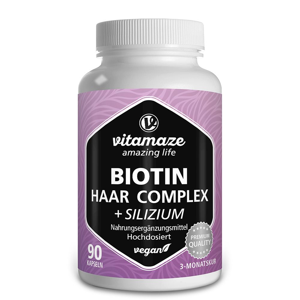 BIOTIN HAAR Vitamine Komplex hochdosiert + Silizium Kapseln