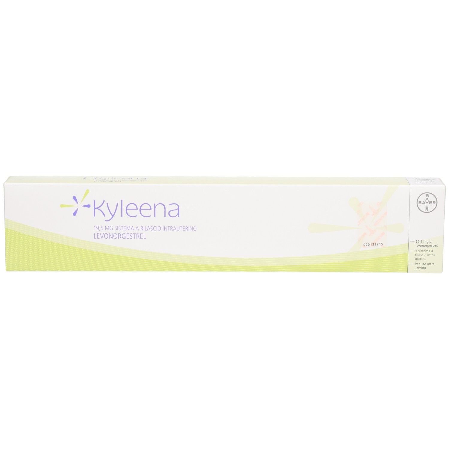 KYLEENA 19,5 mg Intrauterinsystem-Verpackung mit Logo und Produktinformationen.