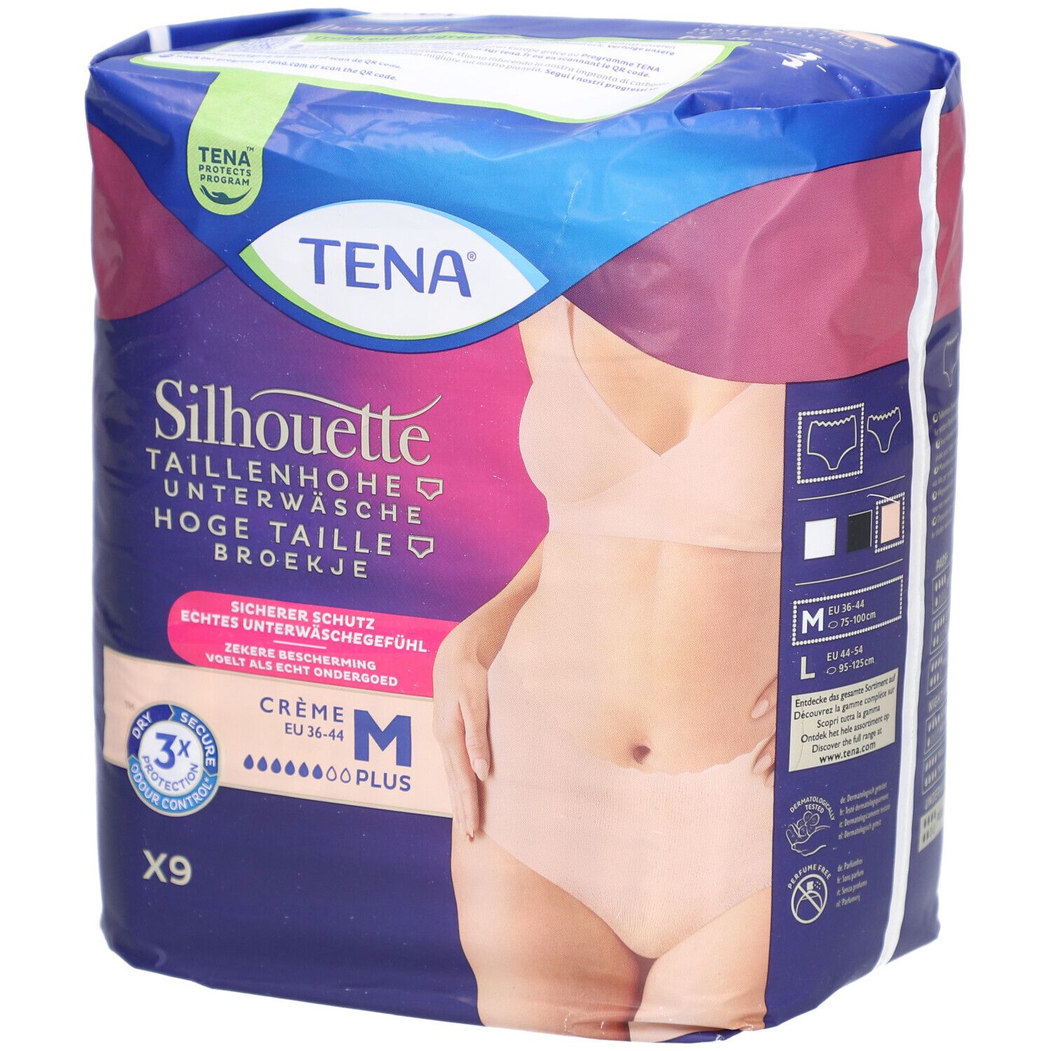 TENA® Silhouette Taillenhohe Einweg-Unterwäsche Crème M Plus