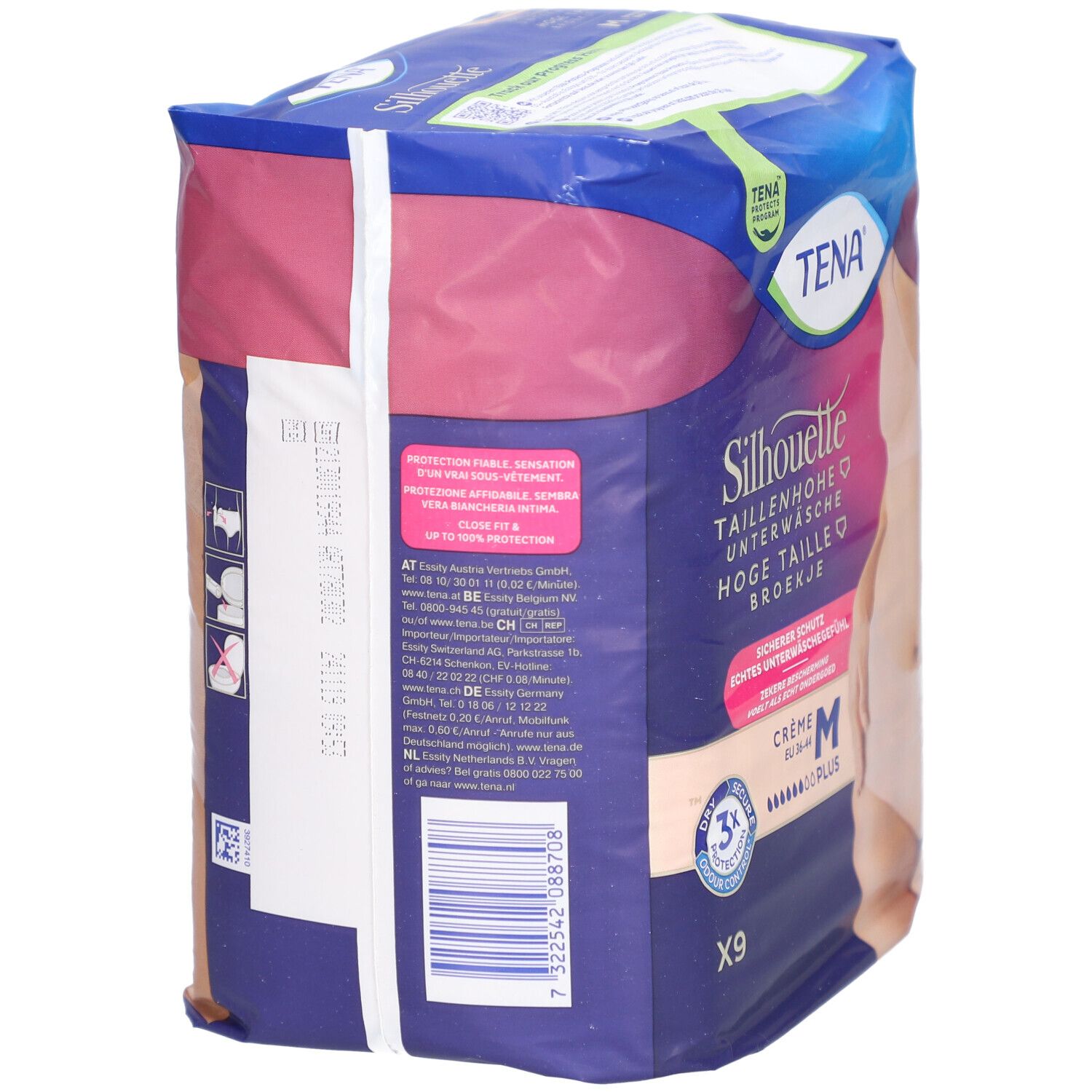 TENA® Silhouette Taillenhohe Einweg-Unterwäsche Crème M Plus
