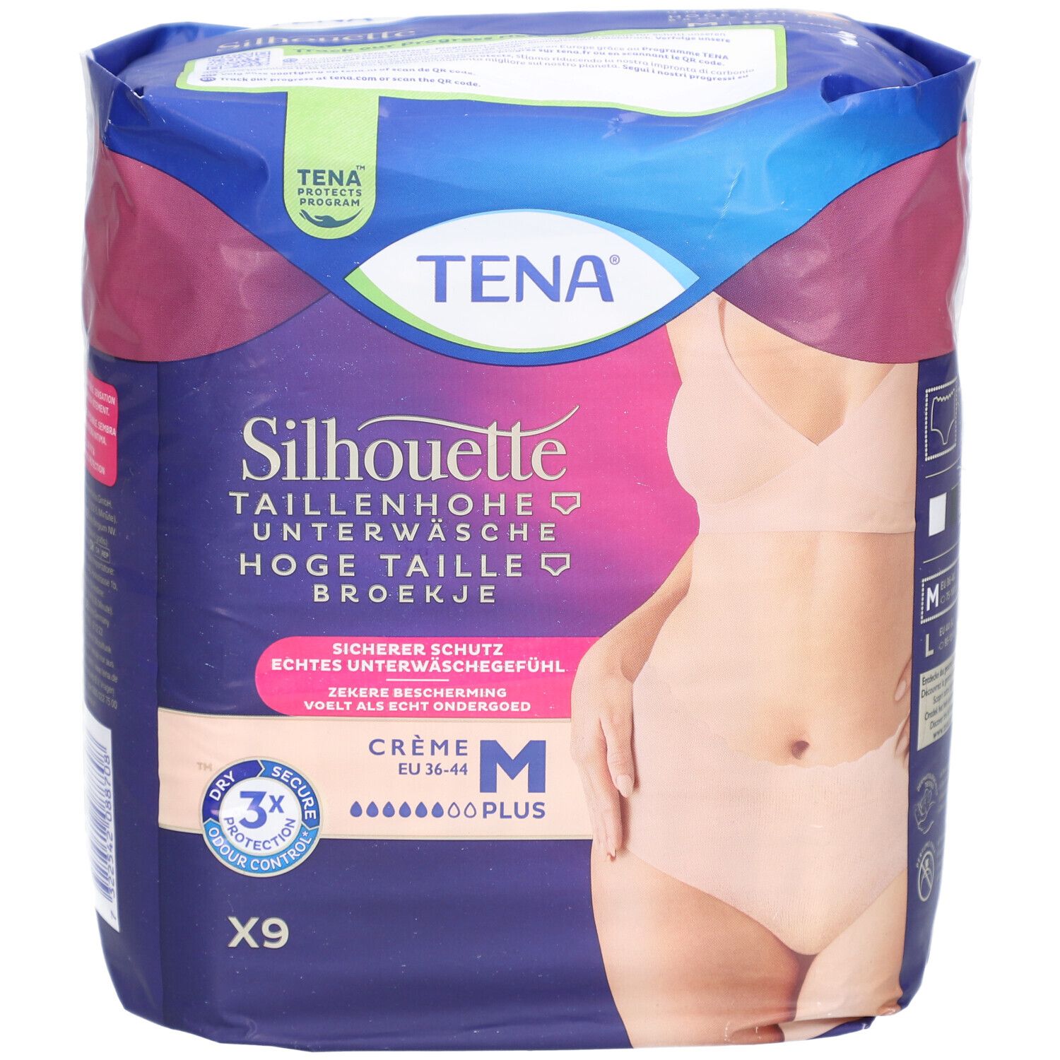 TENA® Silhouette Taillenhohe Einweg-Unterwäsche Crème M Plus