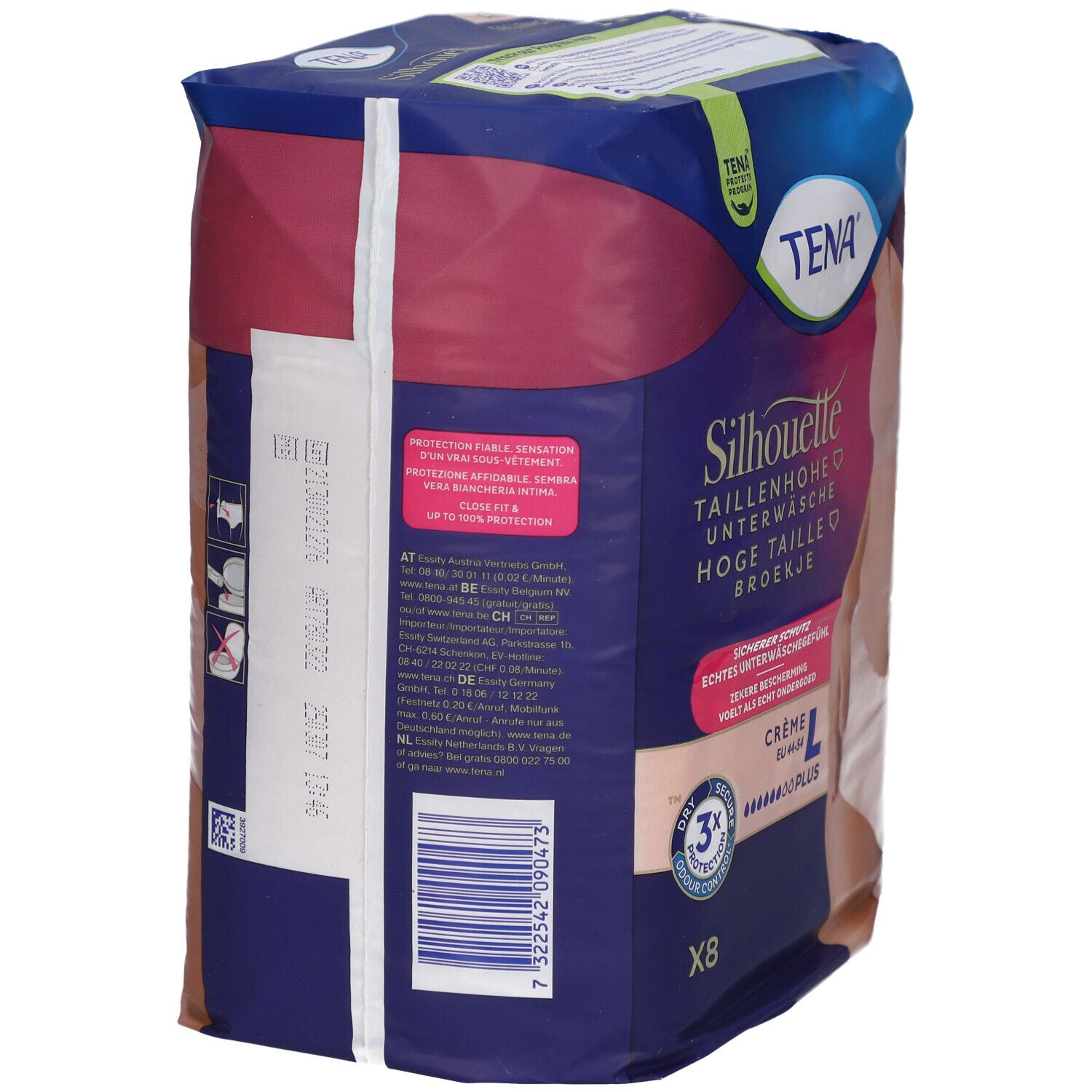 TENA® Silhouette Plus Inkontinenzunterwäsche Taille L Crème