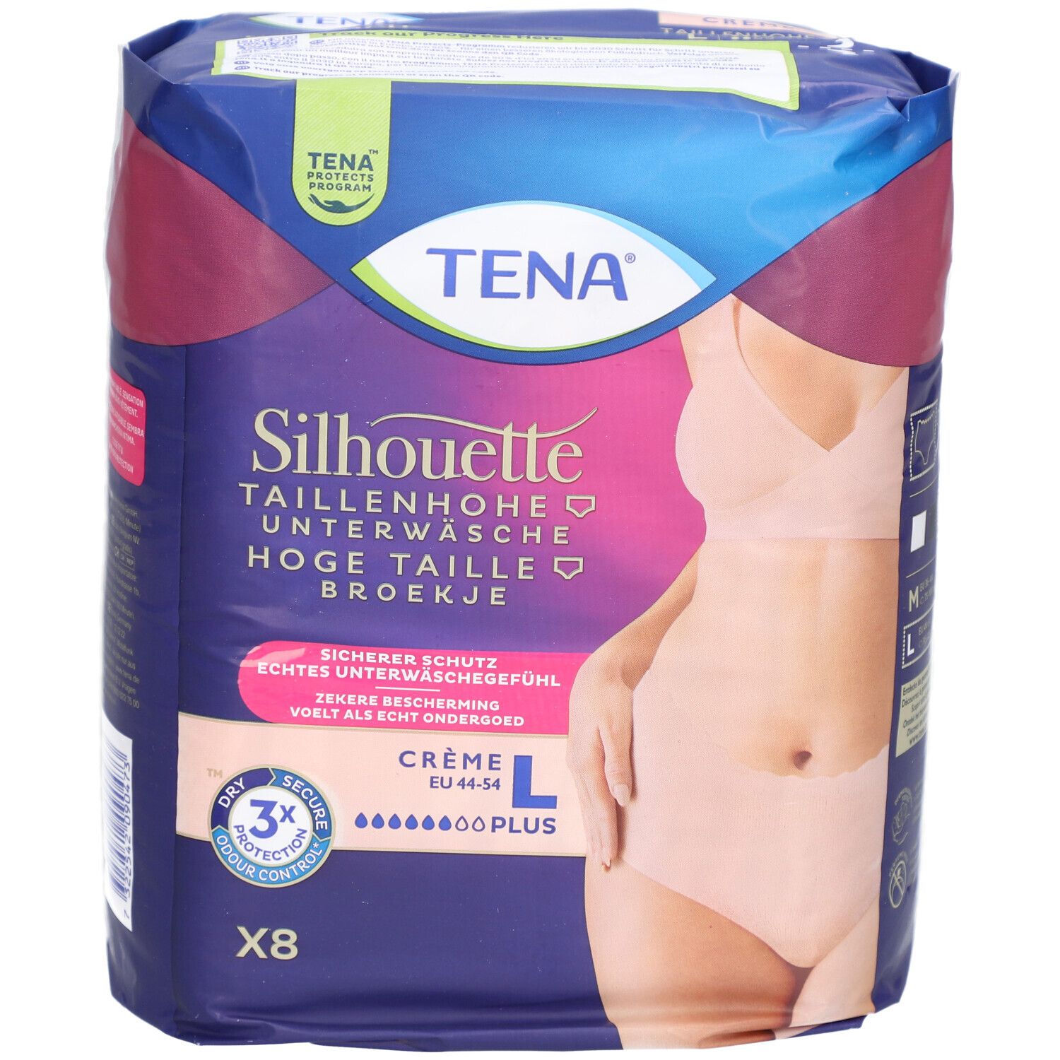 TENA® Silhouette Plus Inkontinenzunterwäsche Taille L Crème