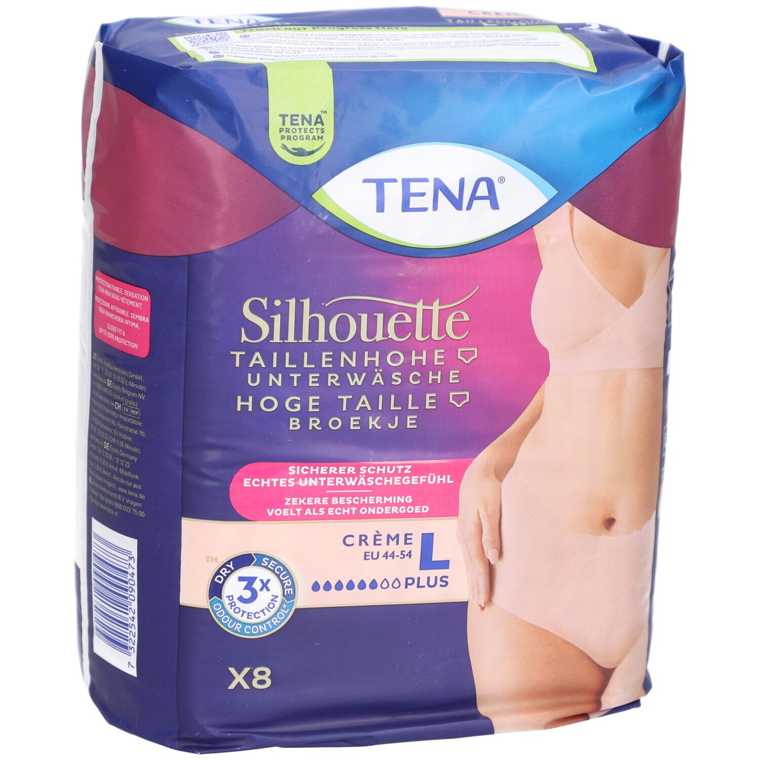 TENA® Silhouette Plus Inkontinenzunterwäsche Taille L Crème