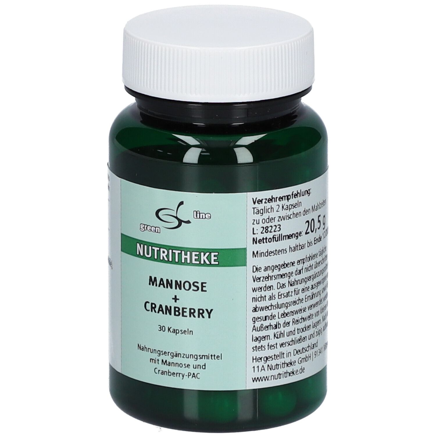 green line NUTRITHEKE Mannose + Cranberry 30 St - Shop Apotheke