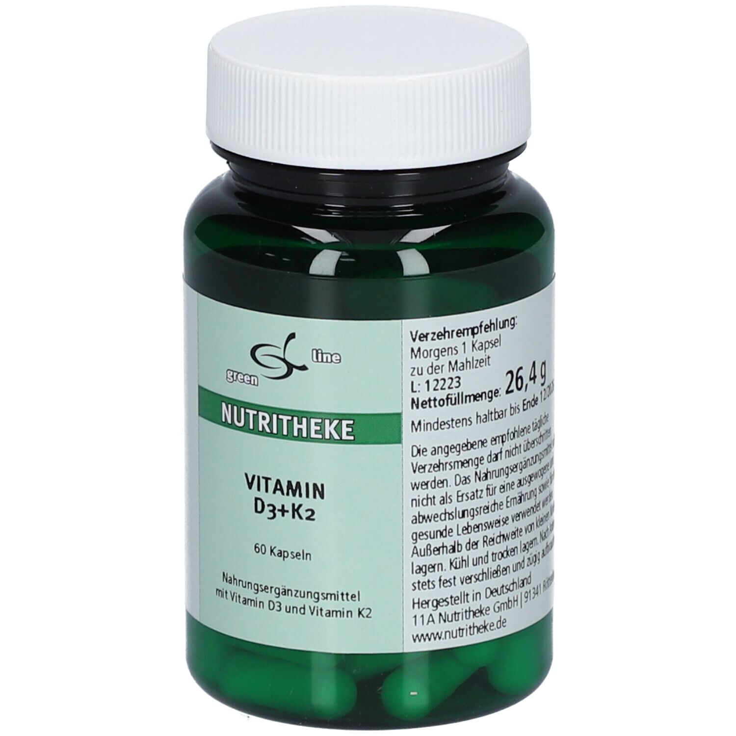 green line NUTRITHEKE Vitamin D3 + K4 60 St - Shop Apotheke