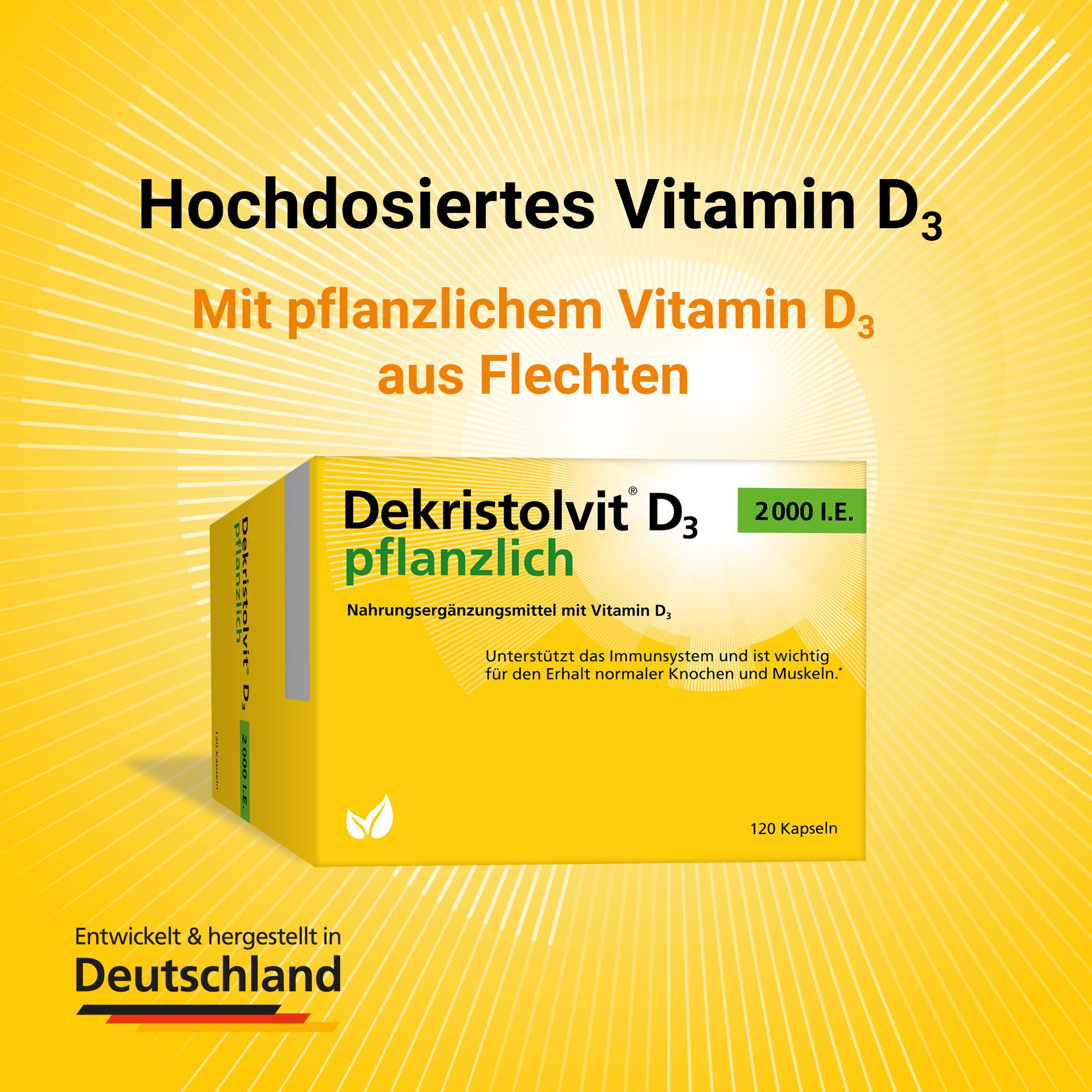 Dekristolvit D3 2000 I.E. pflanzlich Kapseln