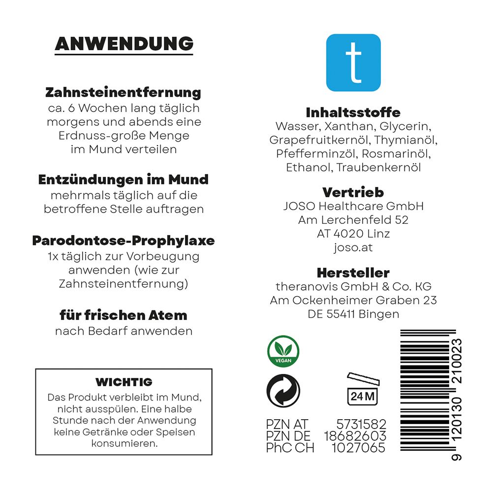 Theranovis oral Zahnstein Gel 120 ml