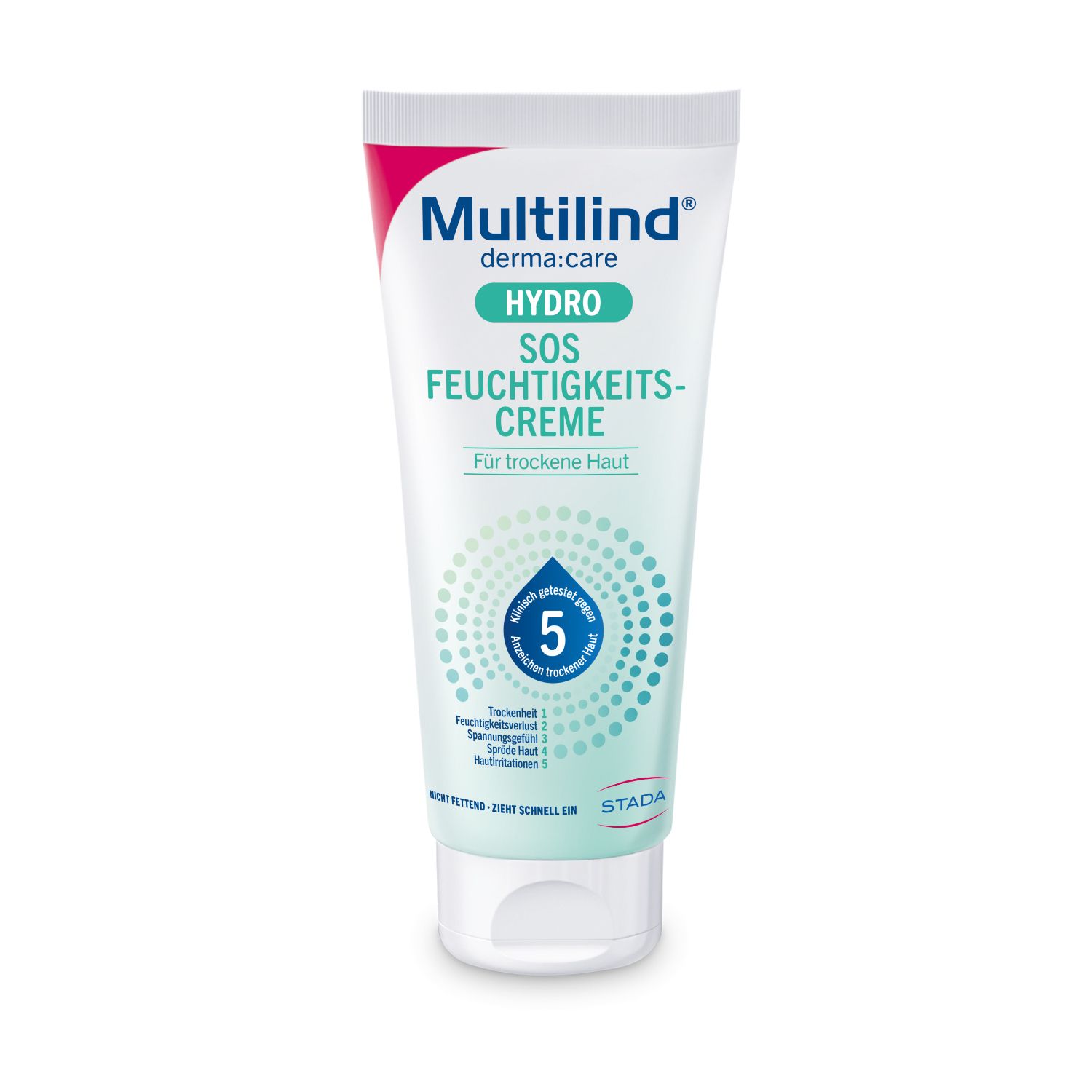 Multilind® derma:care Hydro SOS Feuchtigkeitscreme: Intensive Feuchtigkeit. Für trockene, raue Hautstellen. Pflegt mit C