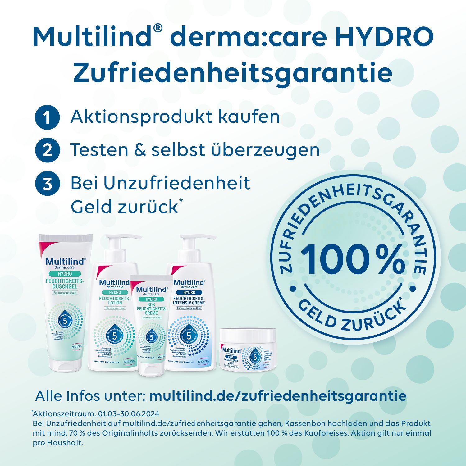 Multilind® derma:care HYDRO SOS Feuchtigkeitscreme: Intensive Feuchtigkeit. Für trockene, raue Hautstellen. Pflegt mit Ceramide NP, Panthenol, Glyzerin, Rizinusöl, Beerenwachs