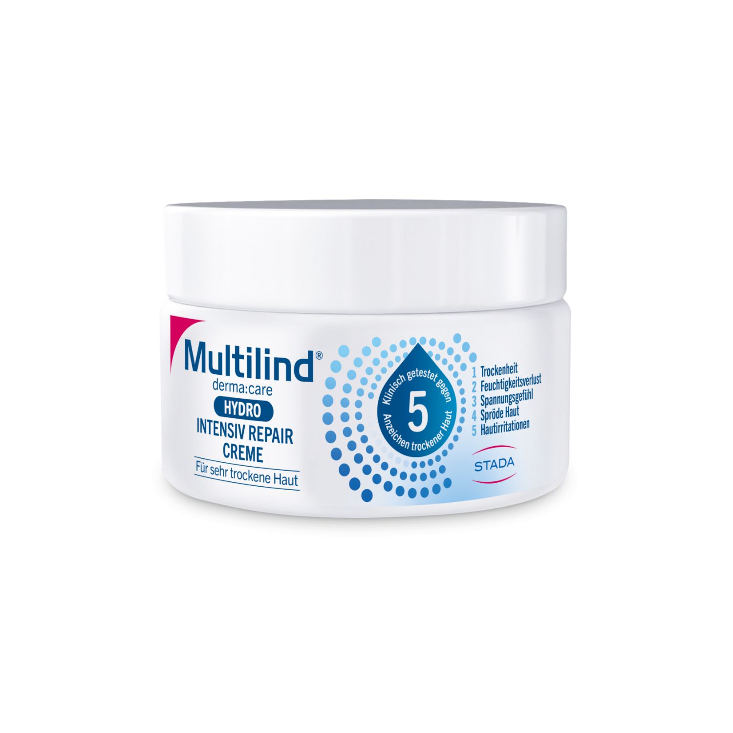 Multilind® derma:care Hydro Intensiv Repair Creme: Intensive Pflege für sehr trockene Haut: Aufbauend, langanhaltend. Mit Ceramide NP, Panthenol, Glyzerin, Rizinusöl, Beerenwachs