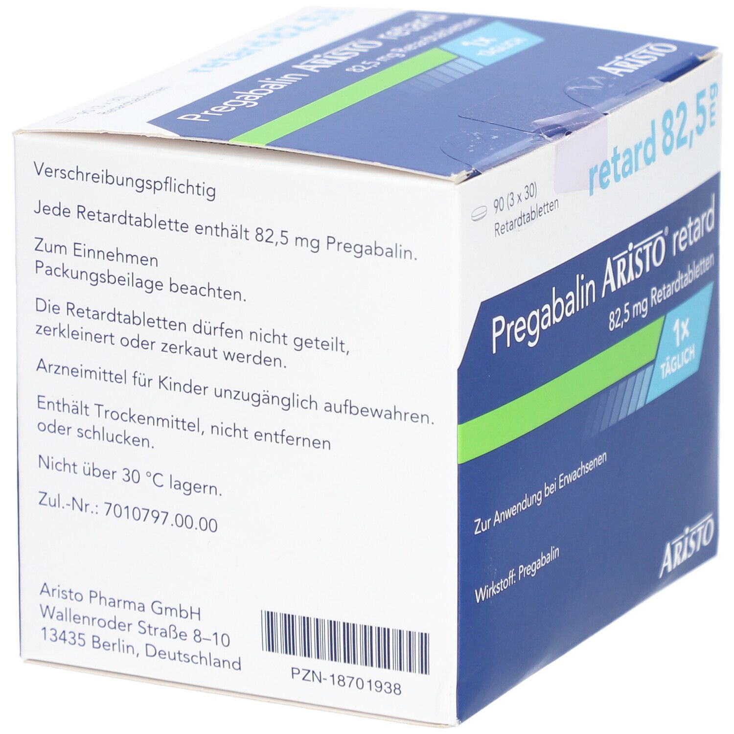 Pregabalin Aristo retard 82,5 mg Retardtabletten 90 St Retard-Tabletten