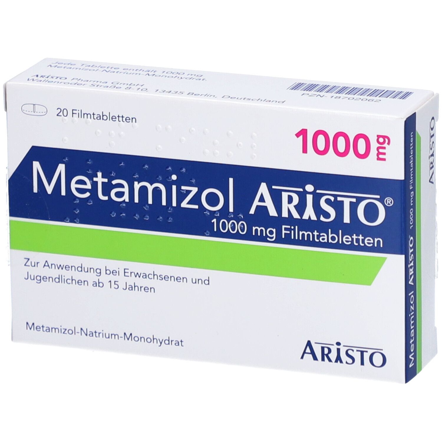 METAMIZOL Aristo 1000 mg Filmtabletten 20 St mit dem E-Rezept kaufen ...