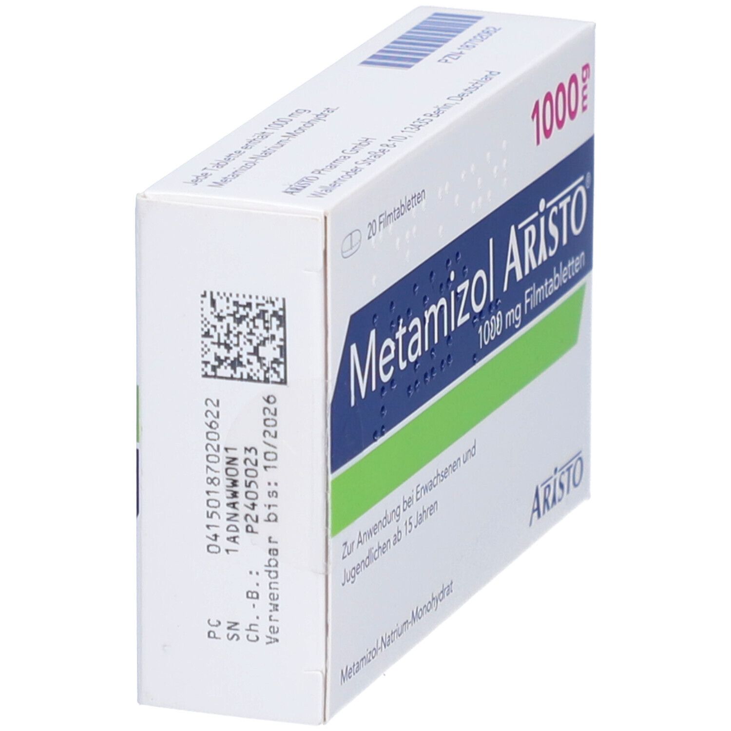 Metamizol Aristo 1000 mg Filmtabletten 20 St