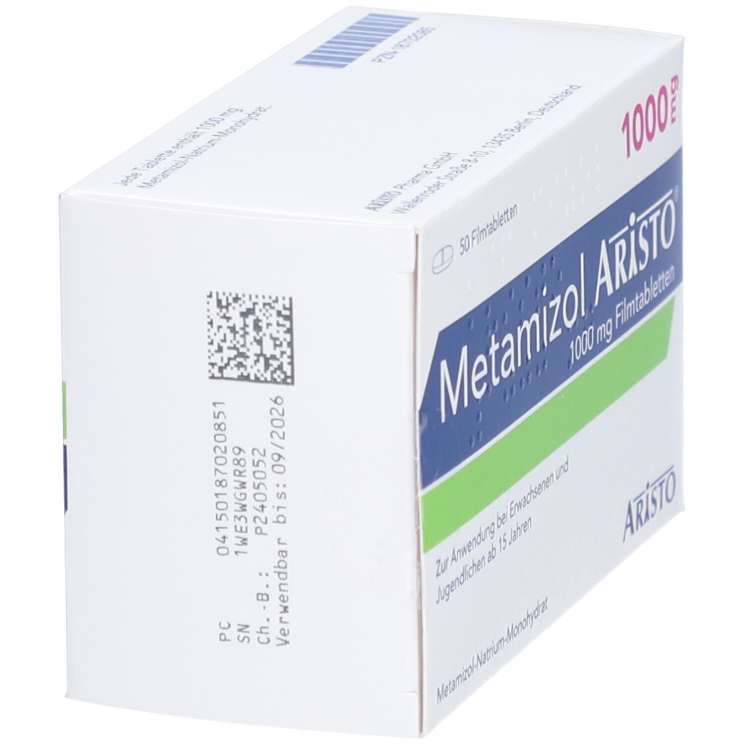 Metamizol Aristo 1000 mg Filmtabletten 50 St