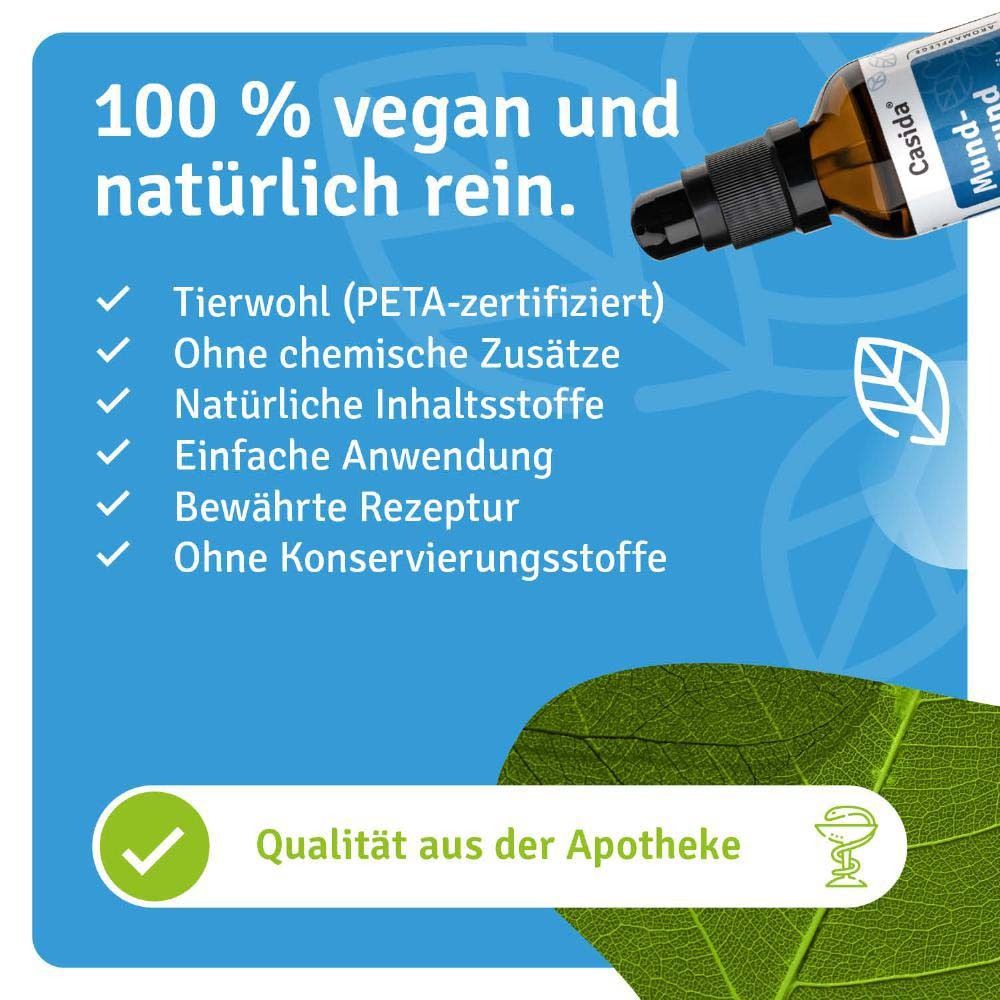 Produktflasche mit Text: Tierwohl (PETA-zertifiziert), ohne chemische Zusätze, natürliche Inhaltsstoffe, einfache Anwendung.