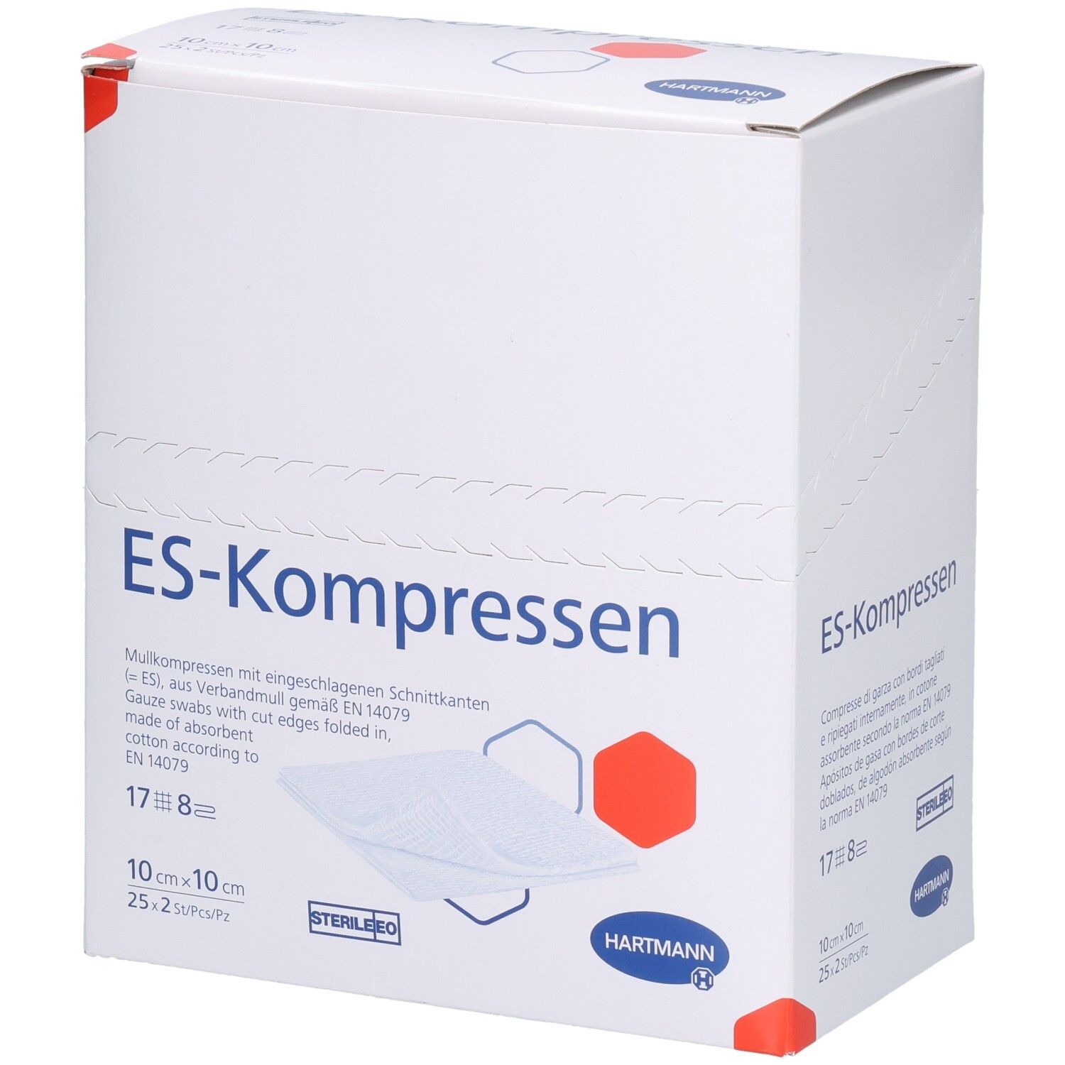 Es-Kompressen steril 10x10 cm 8fach 25x2 St Kompressen