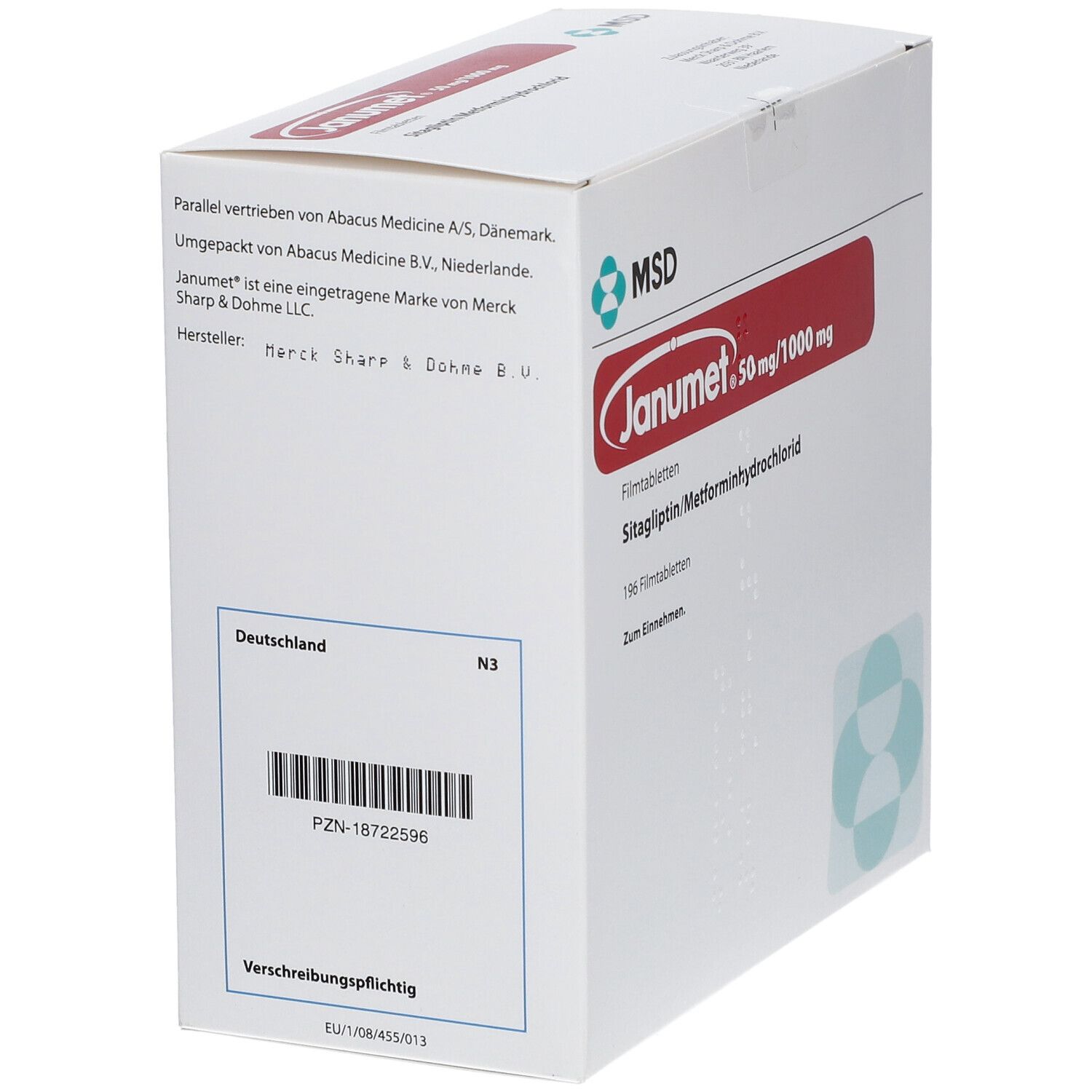 Janumet 50 mg/1000 mg Filmtabletten 196 St