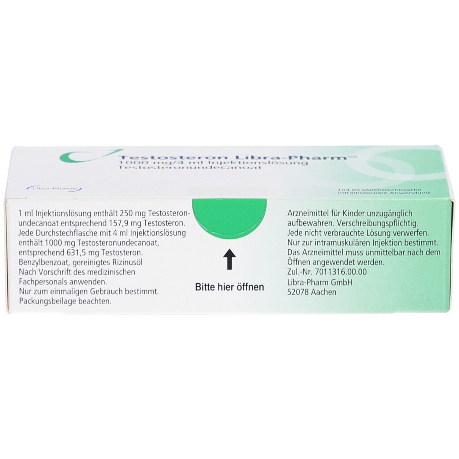 TESTOSTERON Libra-Pharm 1000 mg/4 ml Inj.-Lsg.