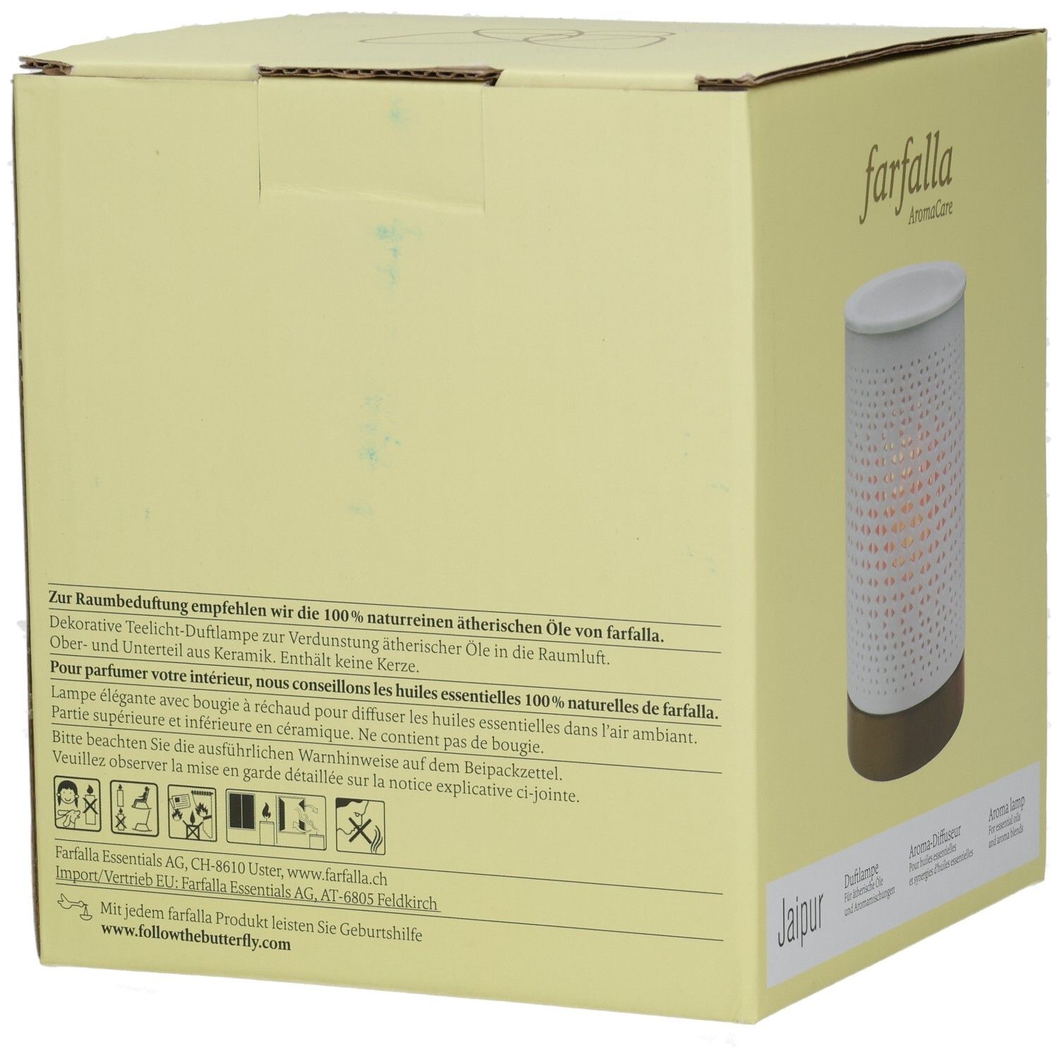 Verpackung für einen Keramik-Diffusor "Jaipur" von Farfalla.