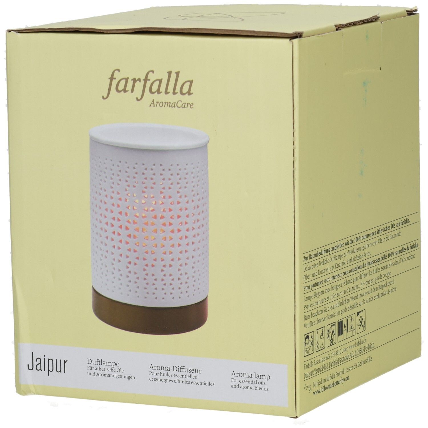 Farfalla AromaCare Jaipur Duftlampe für ätherische Öle und Aromamischungen.