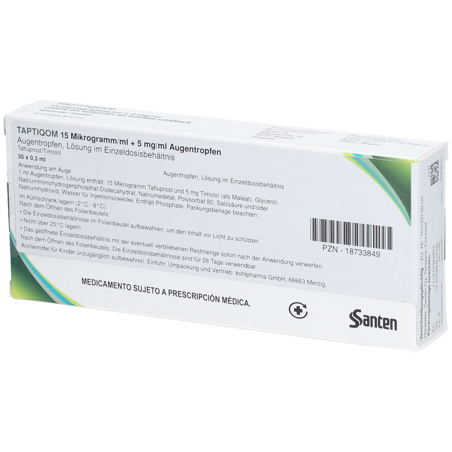 TAPTIQOM 15 µg/ml + 5 mg/ml Augentr.i.Einzeldosisb