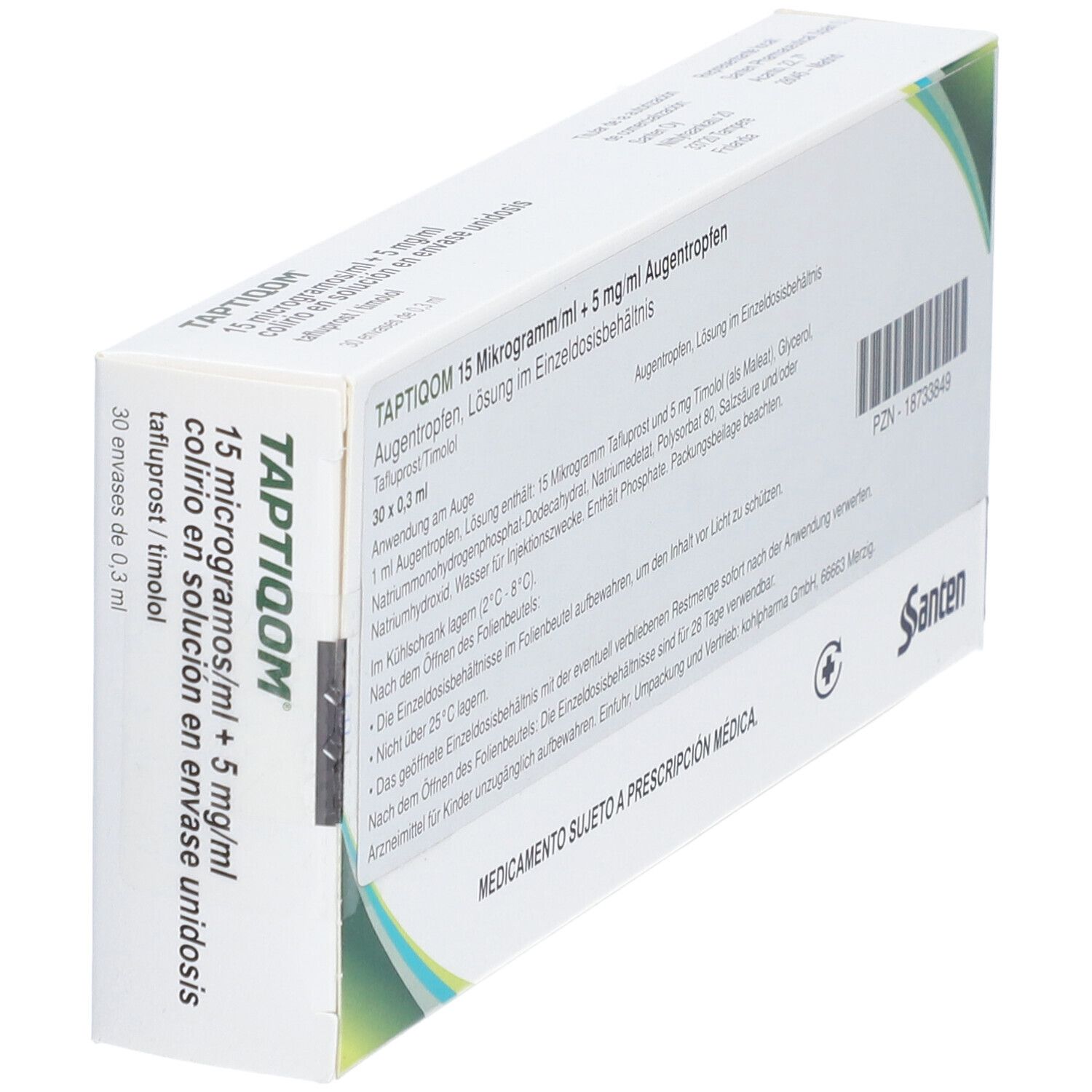 TAPTIQOM 15 µg/ml + 5 mg/ml Augentr.i.Einzeldosisb