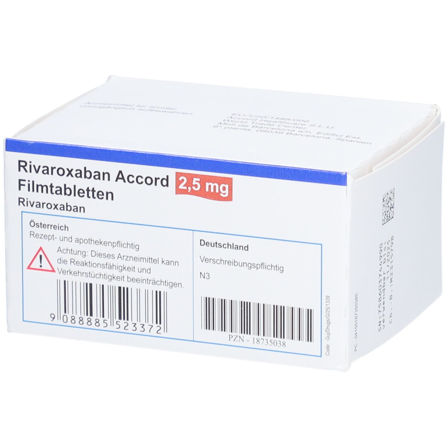 RIVAROXABAN Accord 2,5 mg Filmtabletten