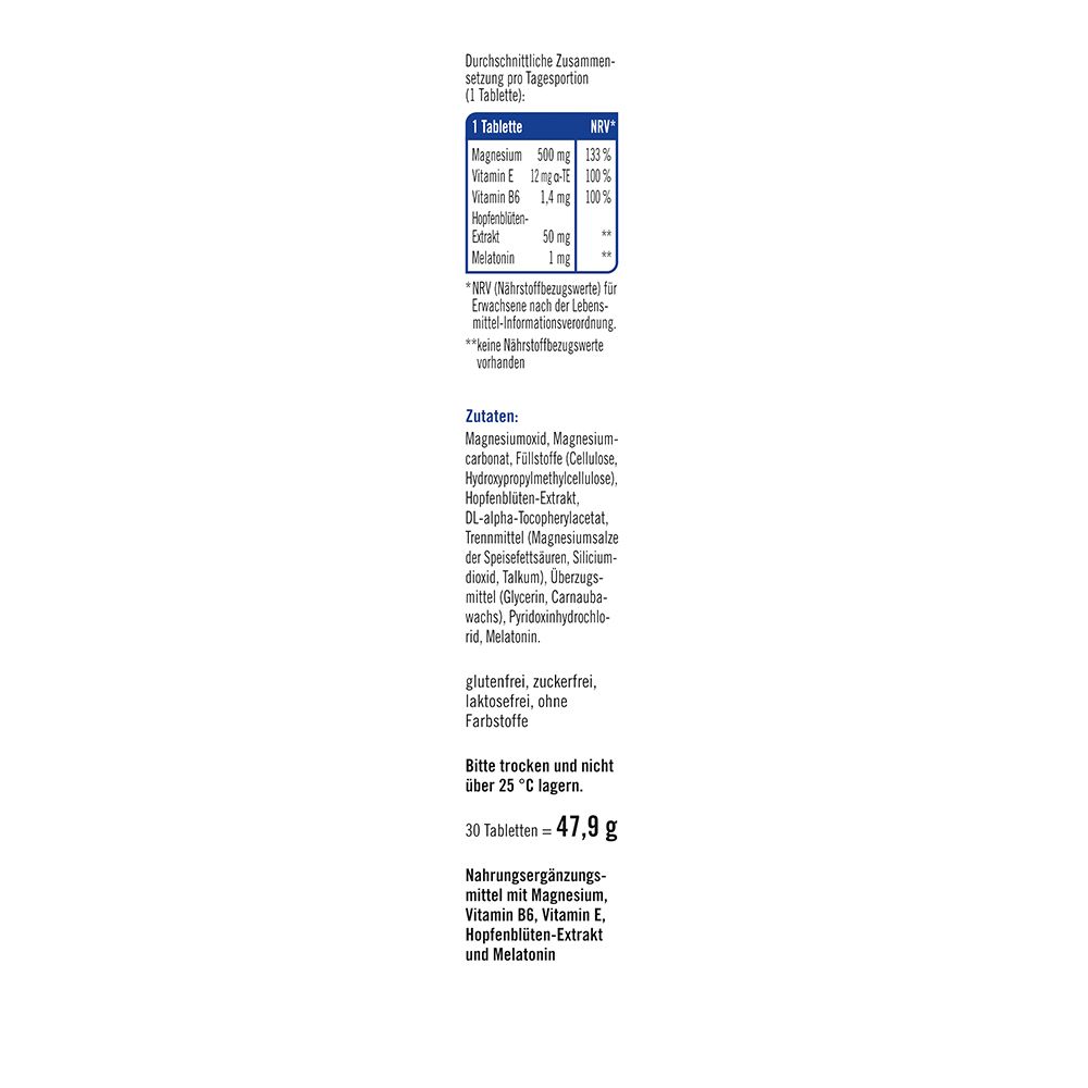 Taxofit Magnesium 500 Nacht + Melatonin Tabletten