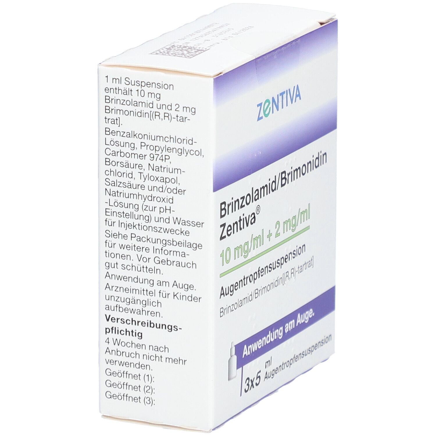 BRINZOLAMID/Brimonidin Zentiva 10mg/ml+2mg/ml ATR 3x5 ml Augentropfen