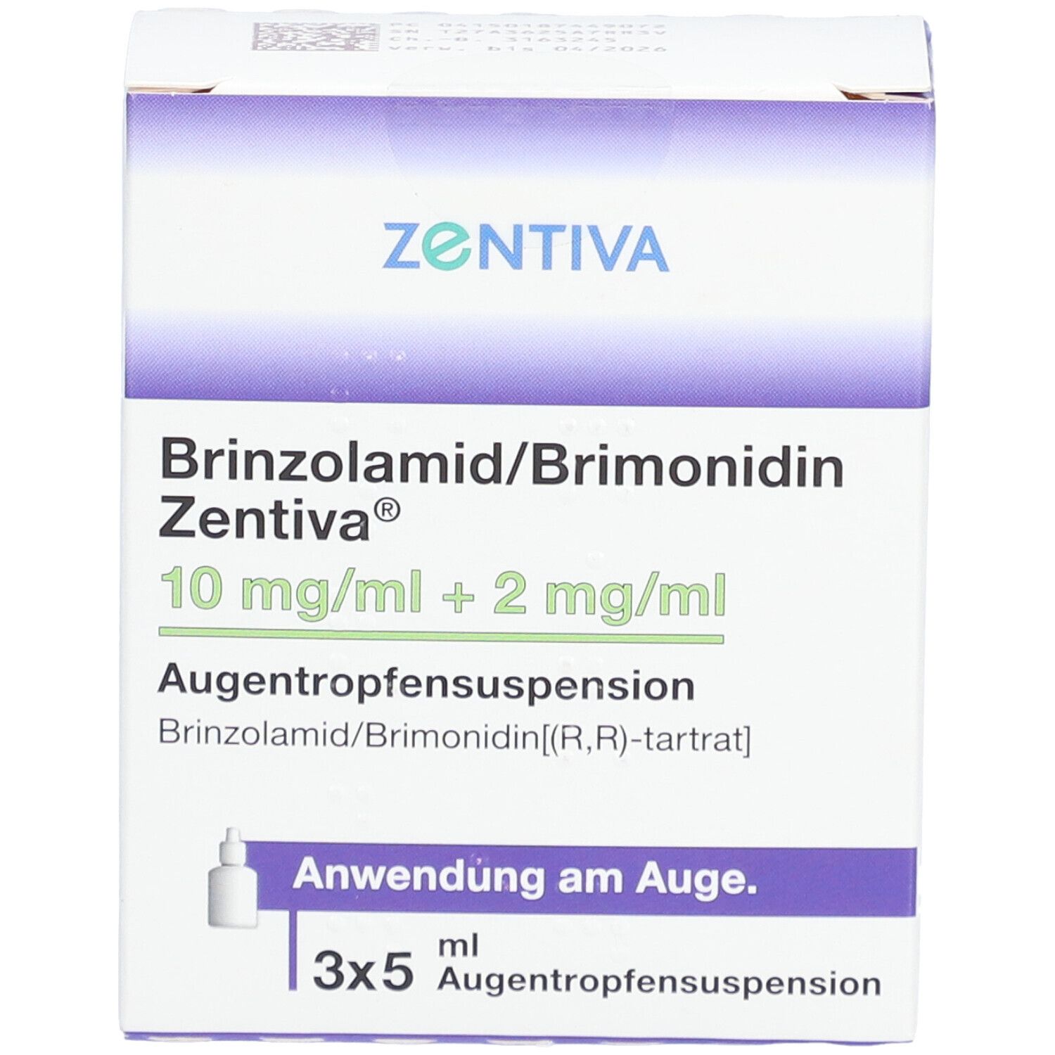 BRINZOLAMID/Brimonidin Zentiva 10mg/ml+2mg/ml ATR