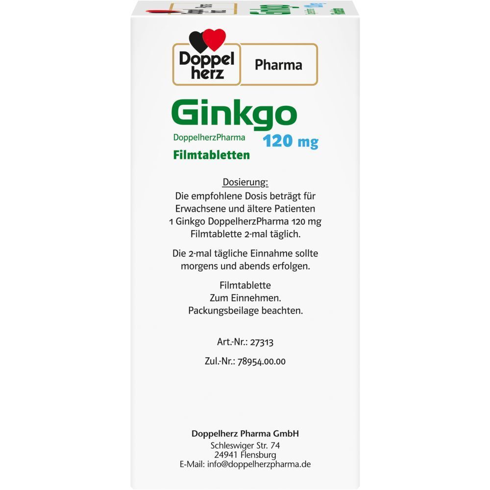 Ginkgo DoppelherzPharma 120 mg Filmtabletten